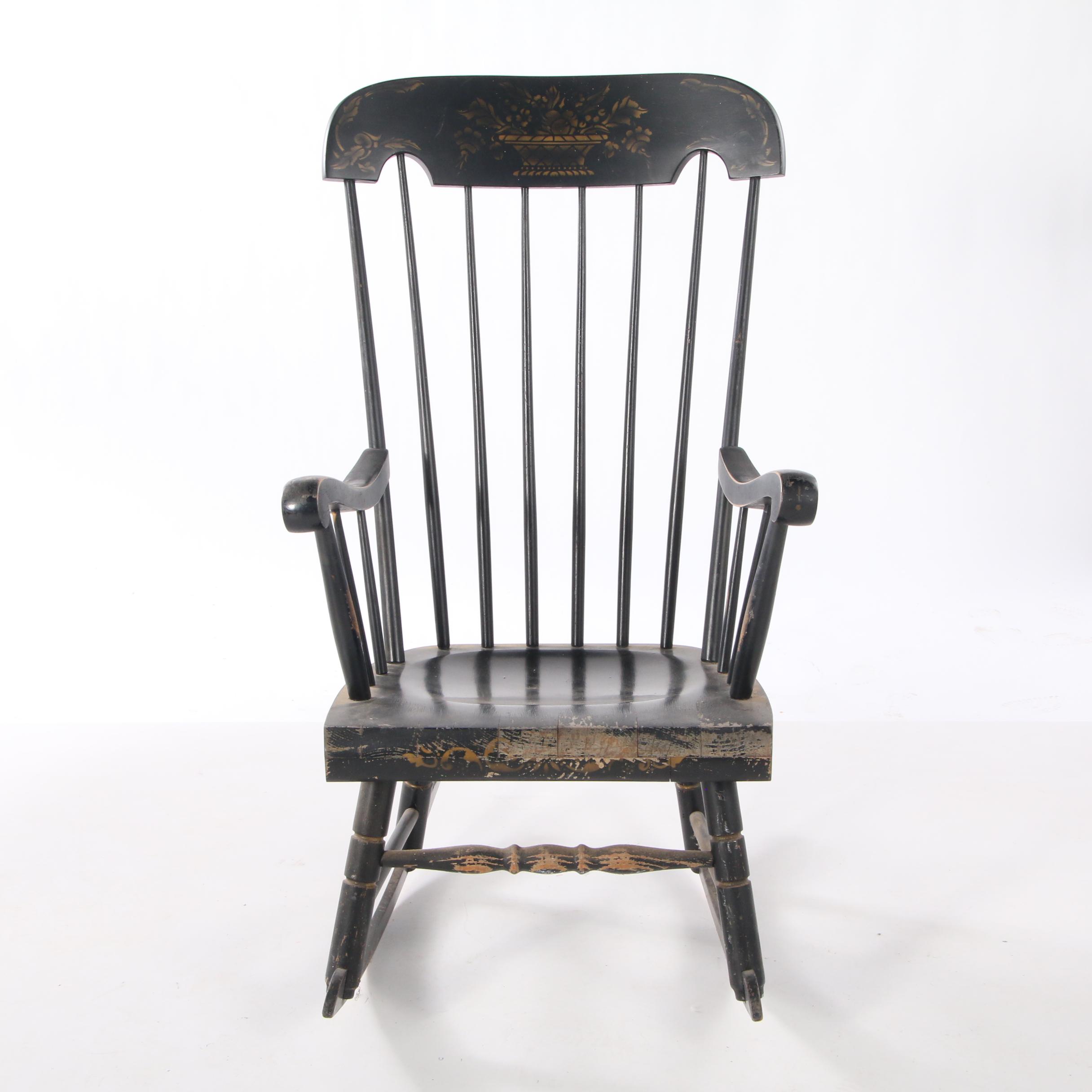 Tell City Early American Style Stenciled Rocking Chair, Mid 20th ...