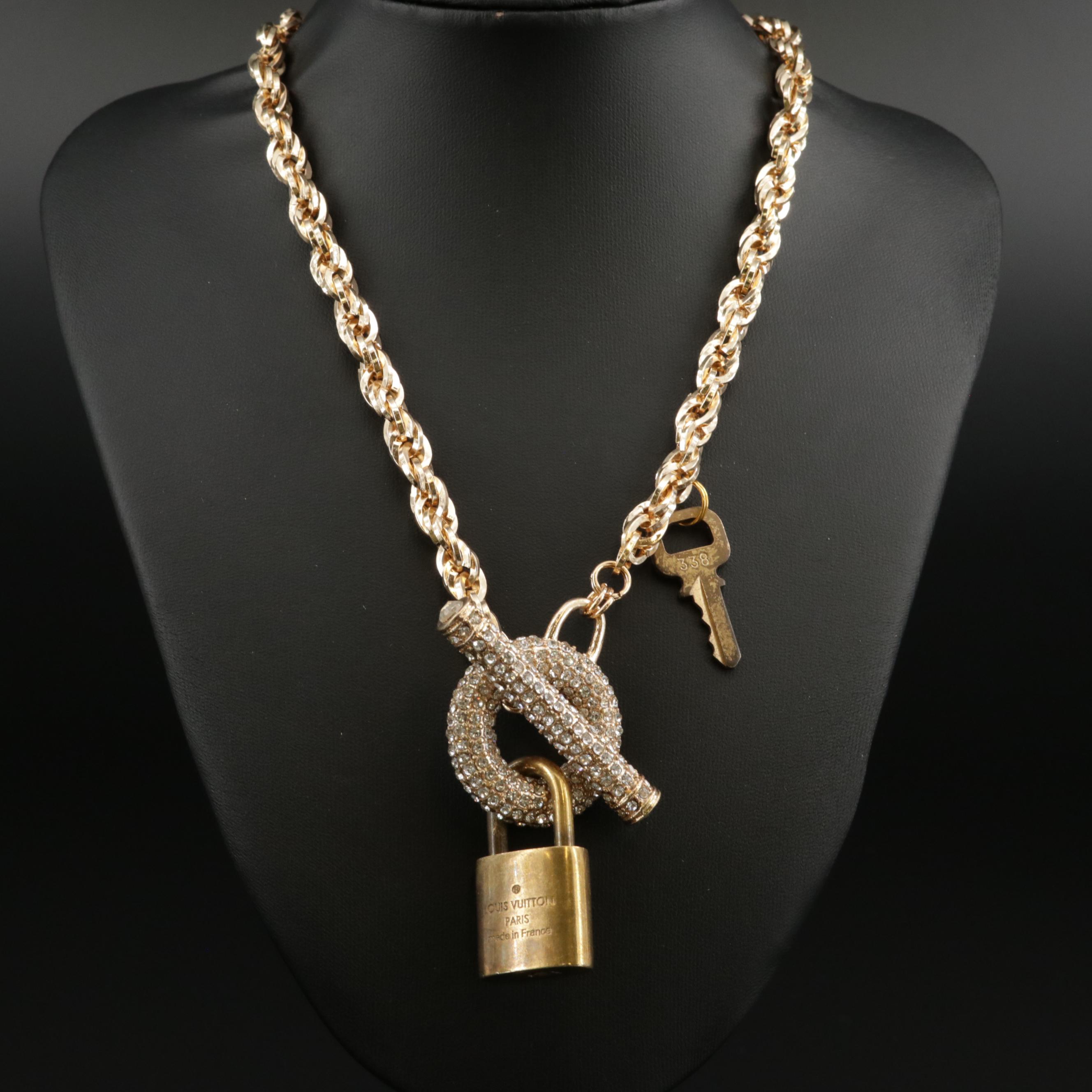 Louis Vuitton Lock Necklace Duped