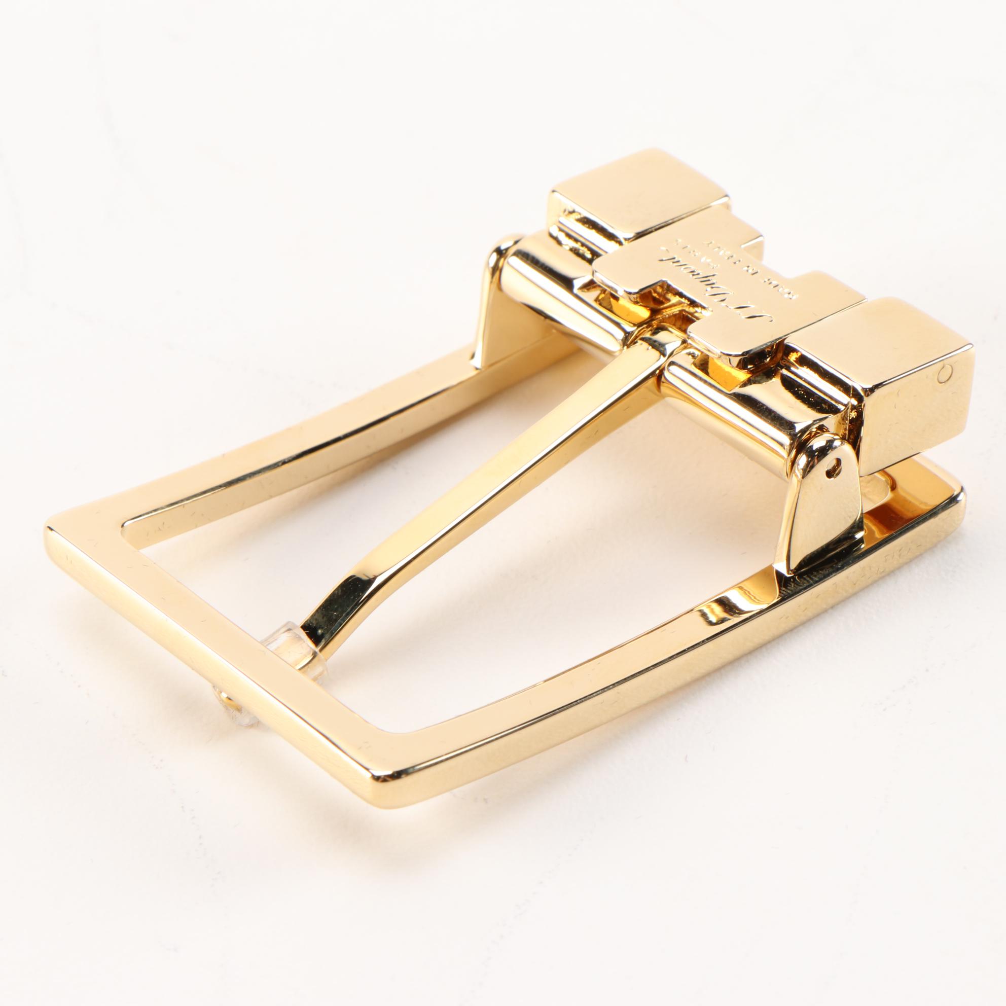 S. T. Dupont 35MM Etiquette Square Gold Tone Belt Buckle EBTH