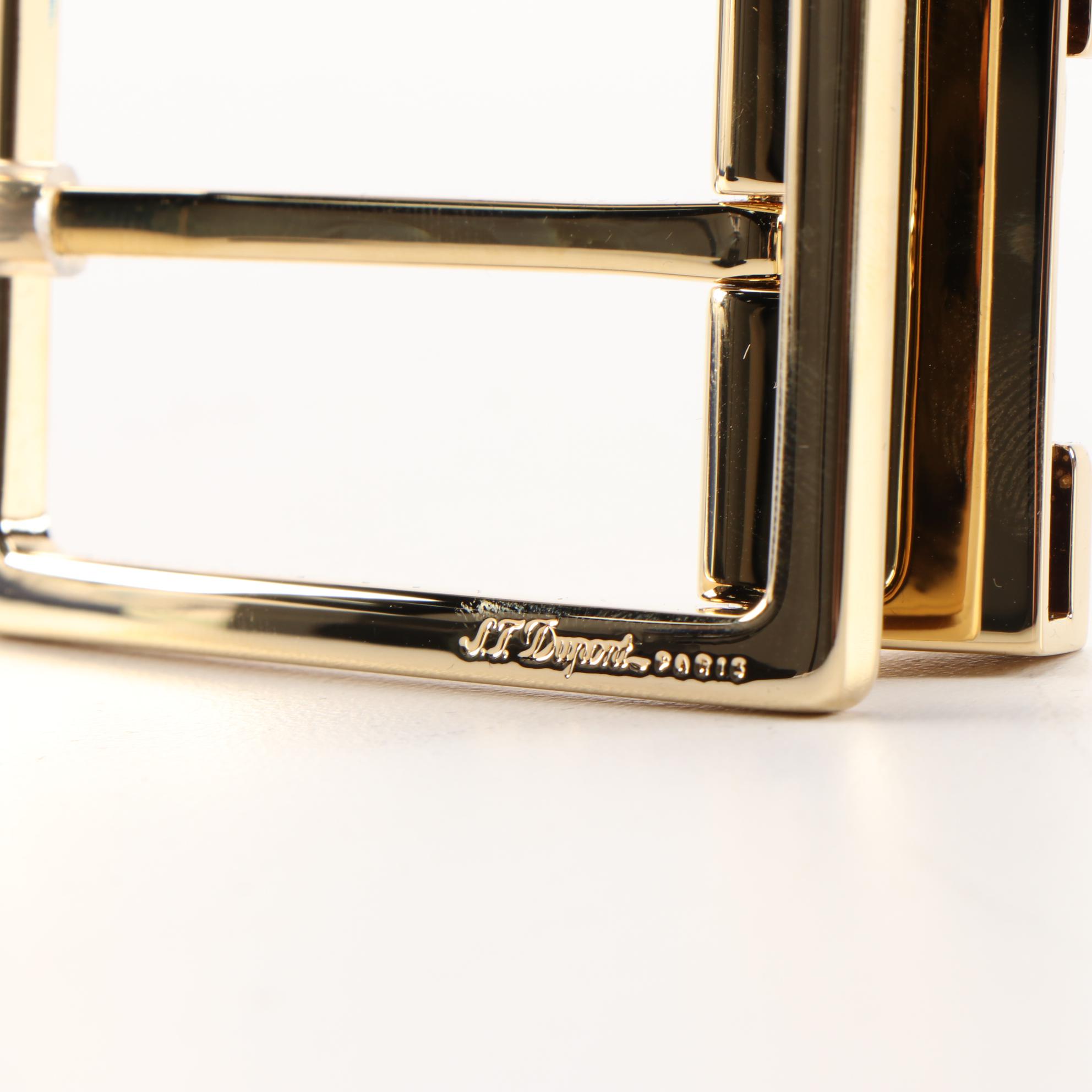 S. T. Dupont 35MM Etiquette Square Gold Tone Belt Buckle EBTH