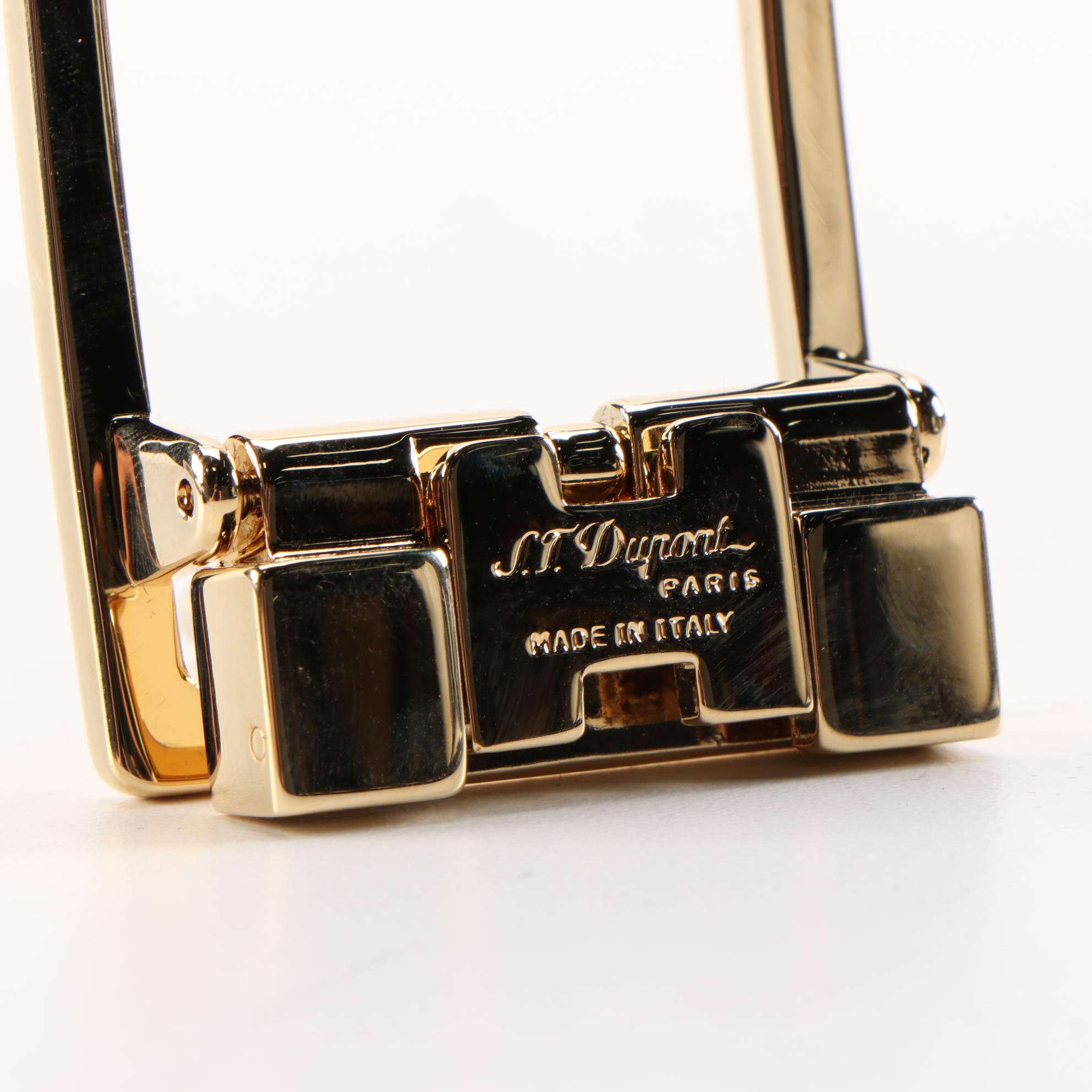 S. T. Dupont 35MM Etiquette Square Gold Tone Belt Buckle EBTH