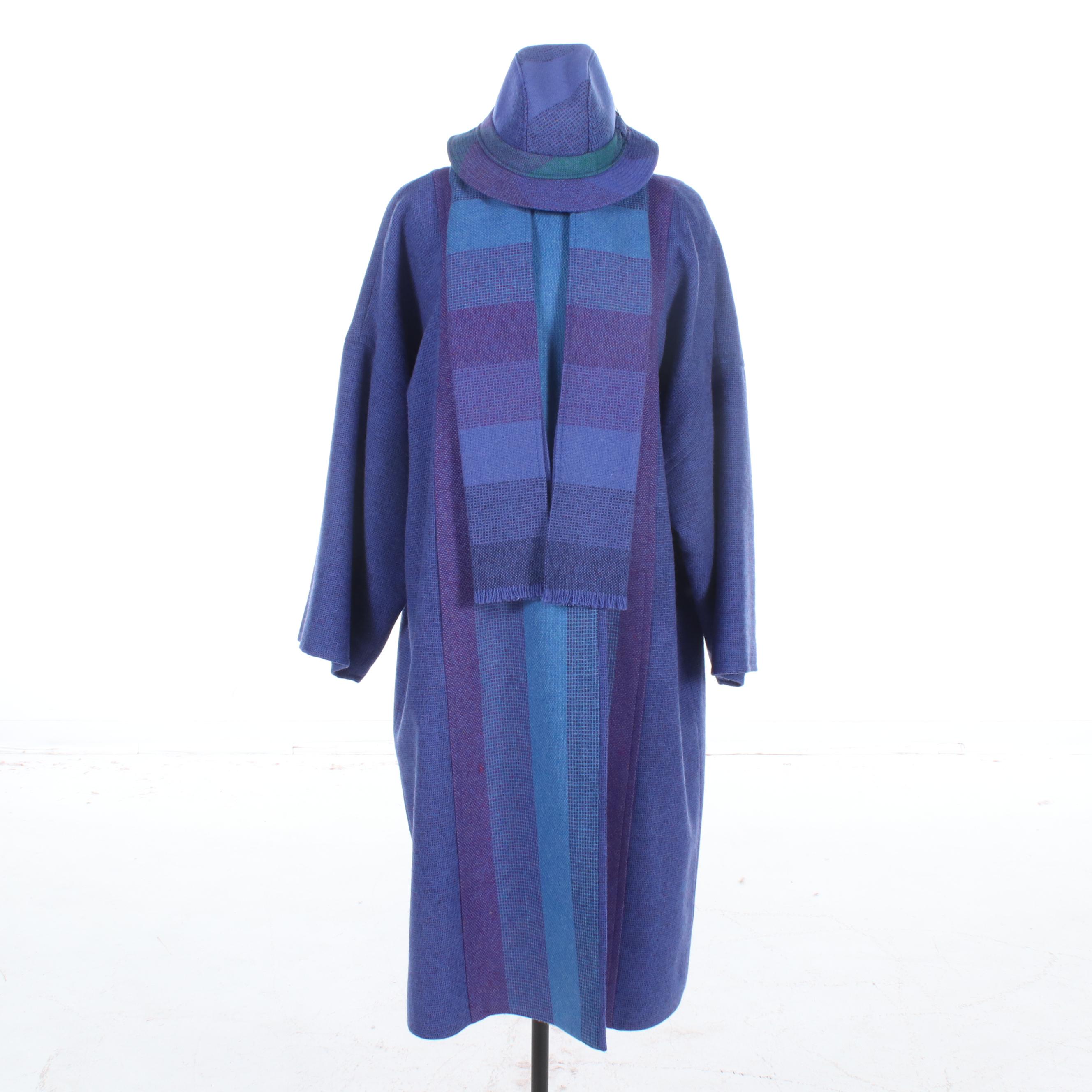 Avoca Collection Irish Wool Oversized Coat with Bucket Hat, Vintage EBTH