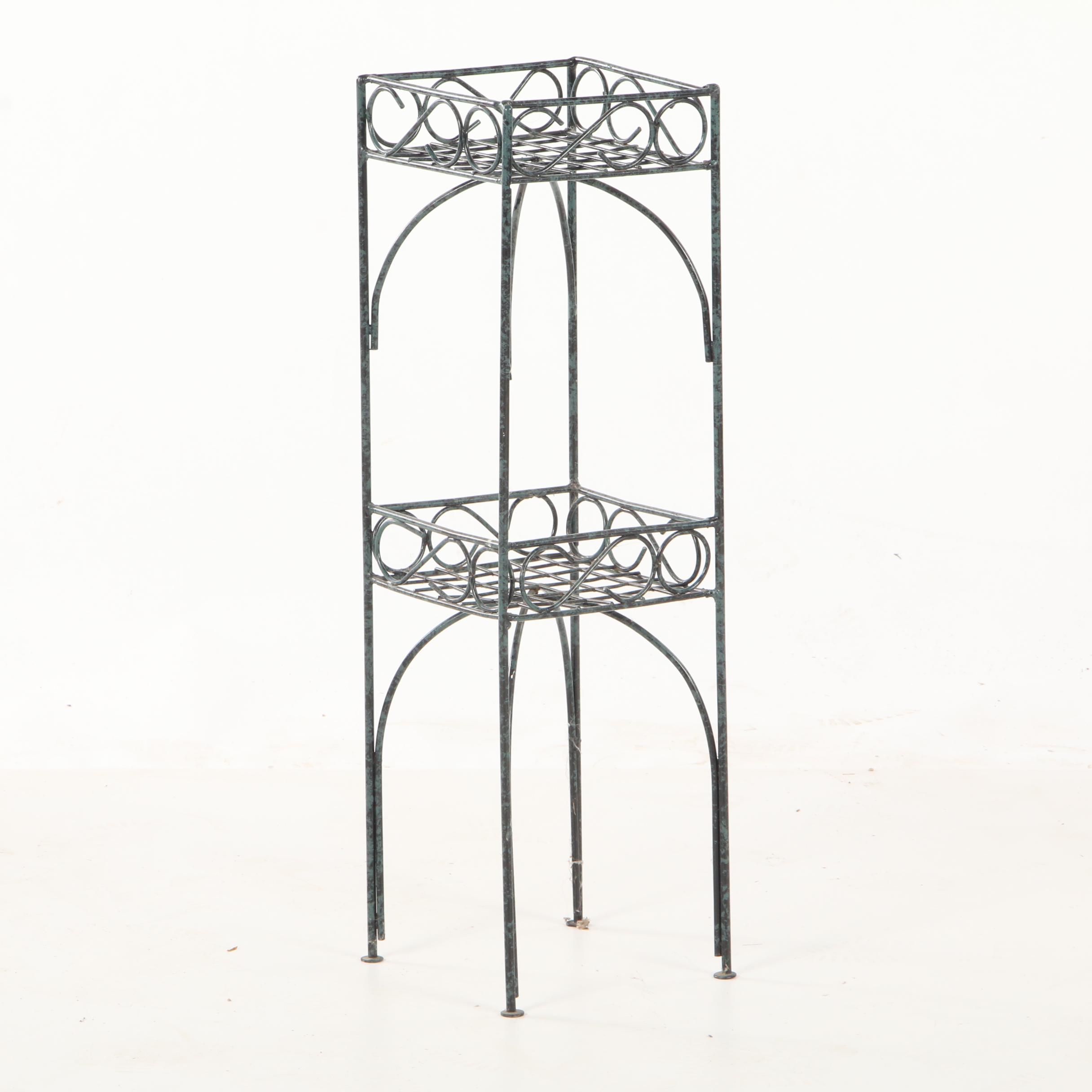 Outdoor Decor Patio Wrought Iron and Metal Garden Planter Stands EBTH