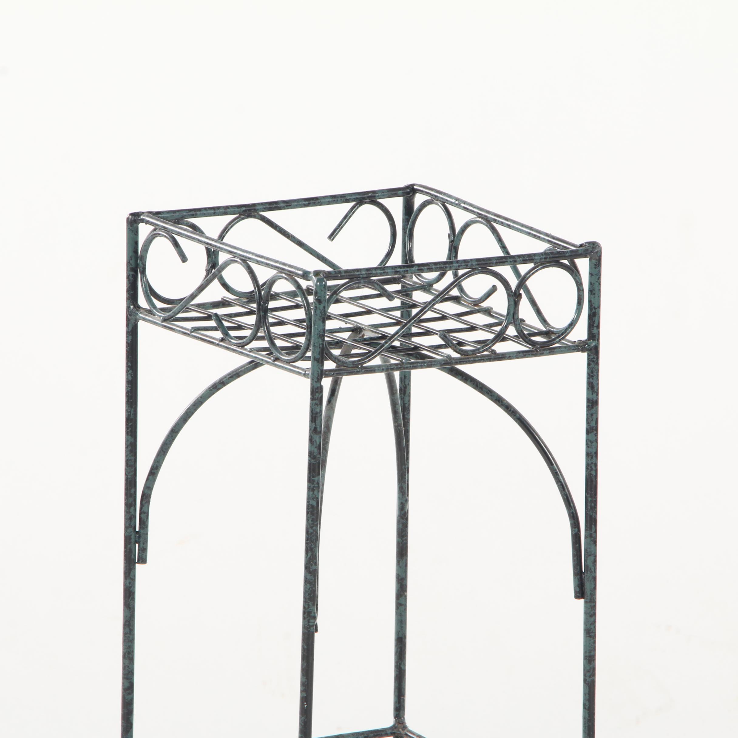 Outdoor Decor Patio Wrought Iron and Metal Garden Planter Stands EBTH