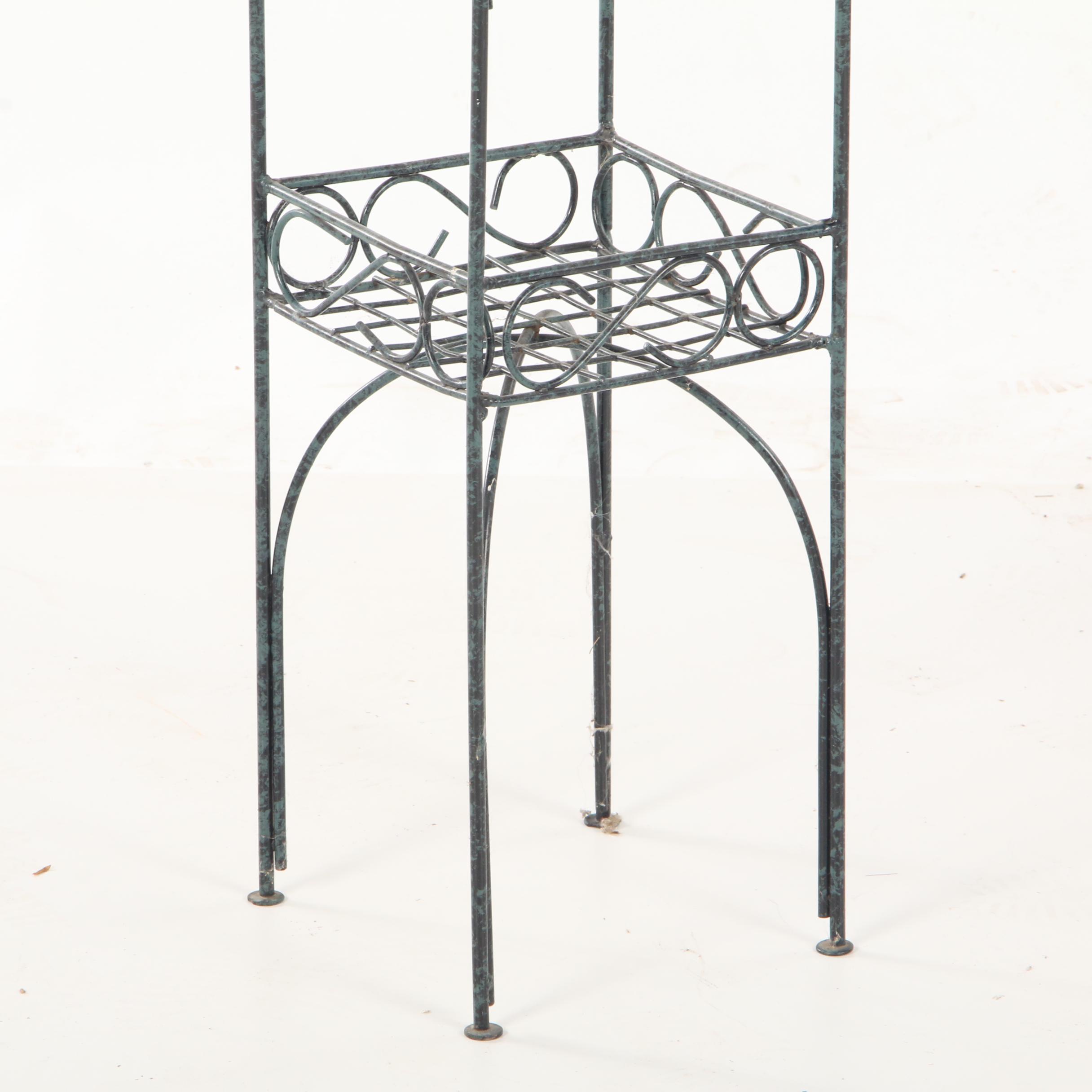 Outdoor Decor Patio Wrought Iron and Metal Garden Planter Stands EBTH