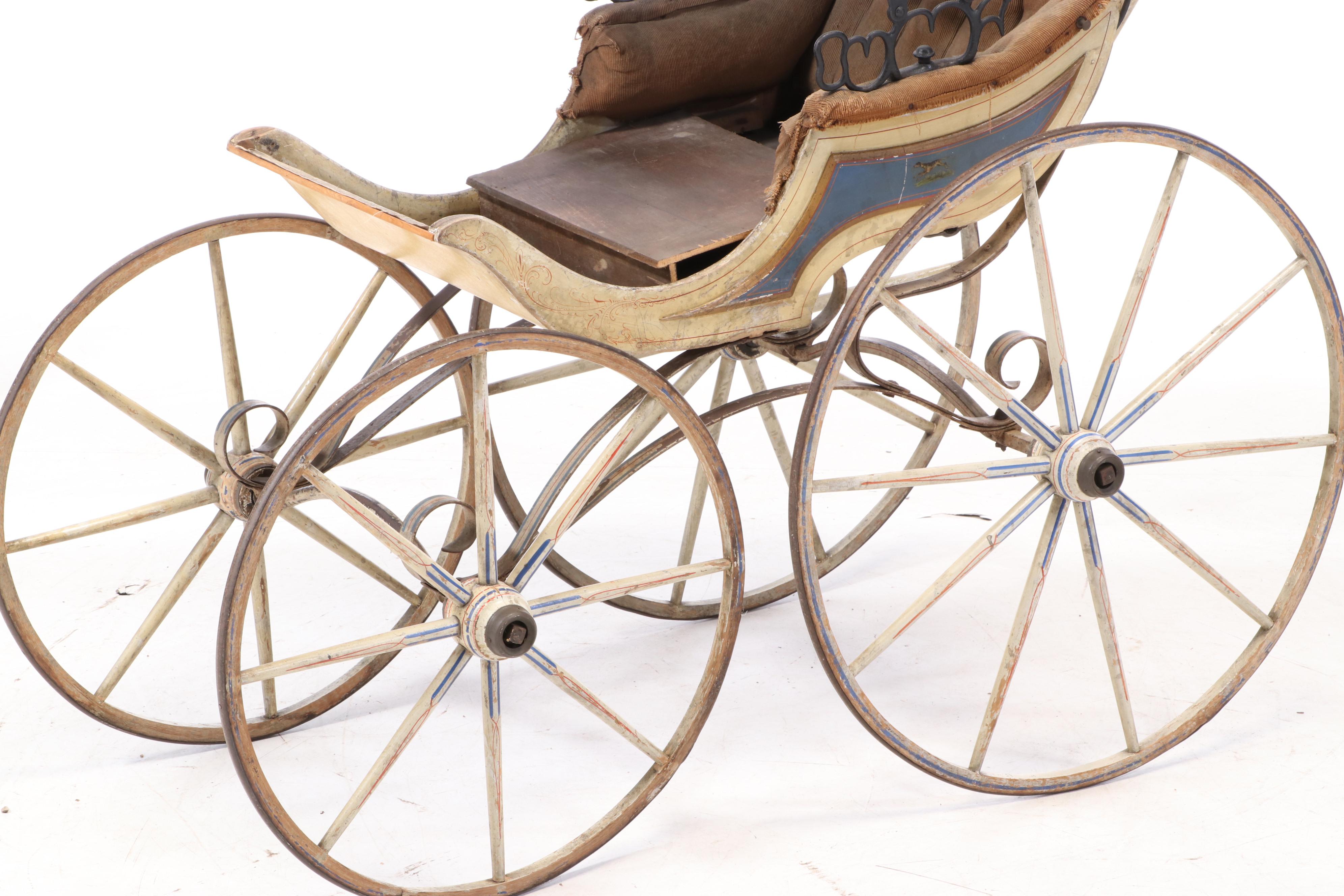 Victorian Painted Baby Stroller, Late 19th Century EBTH