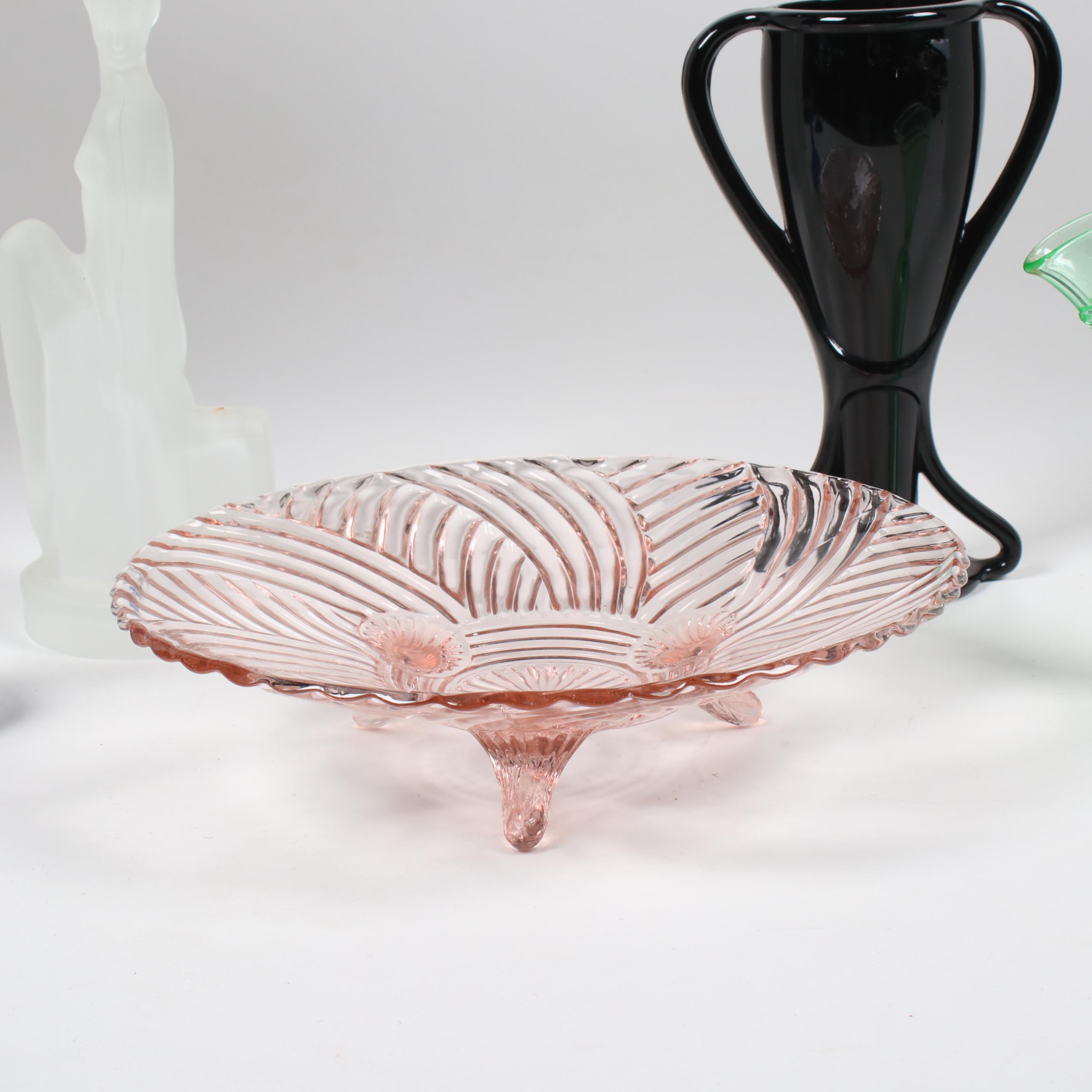 Art Deco Glass Table Accessories Including Anchor Hocking, Early to Mid