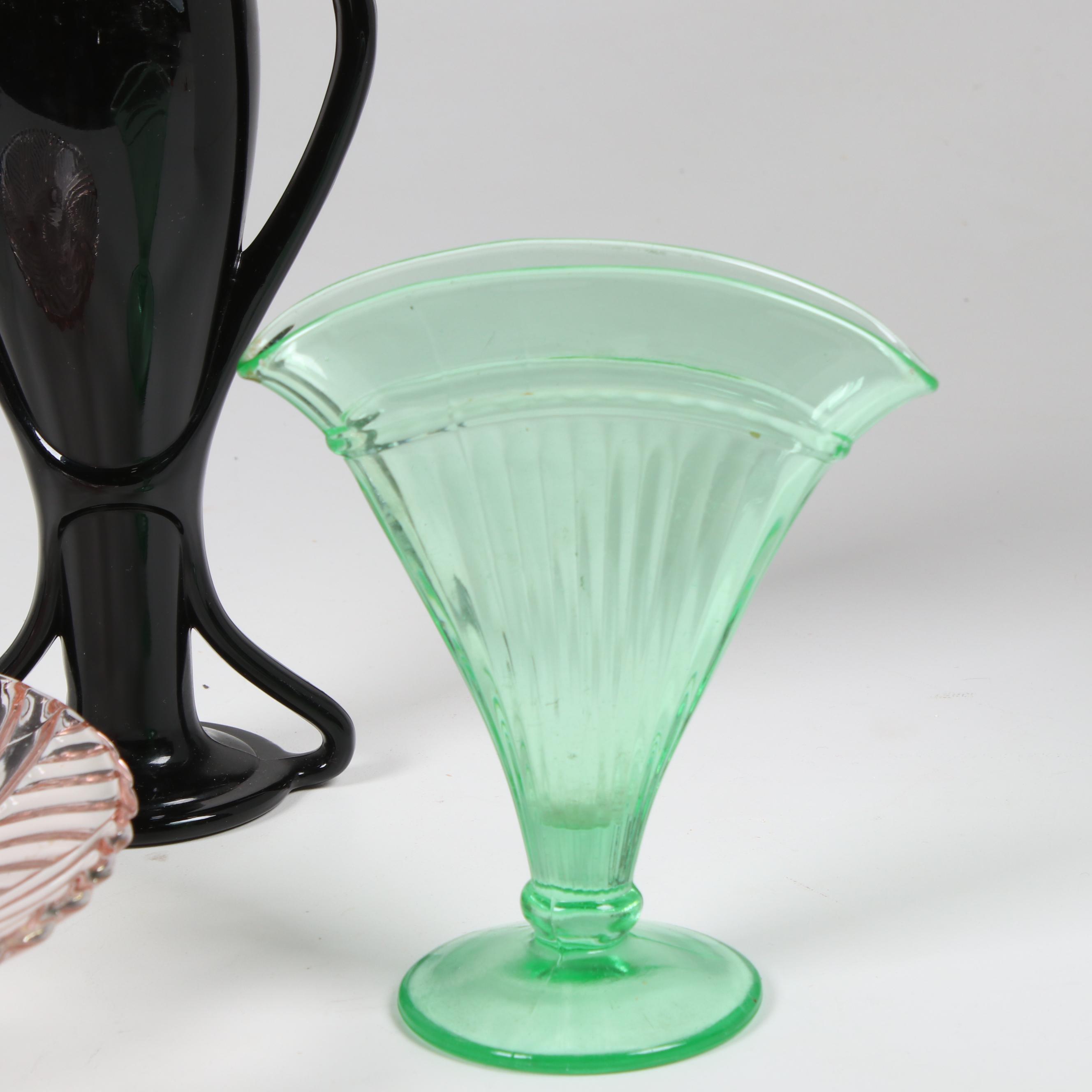 Art Deco Glass Table Accessories Including Anchor Hocking, Early to Mid