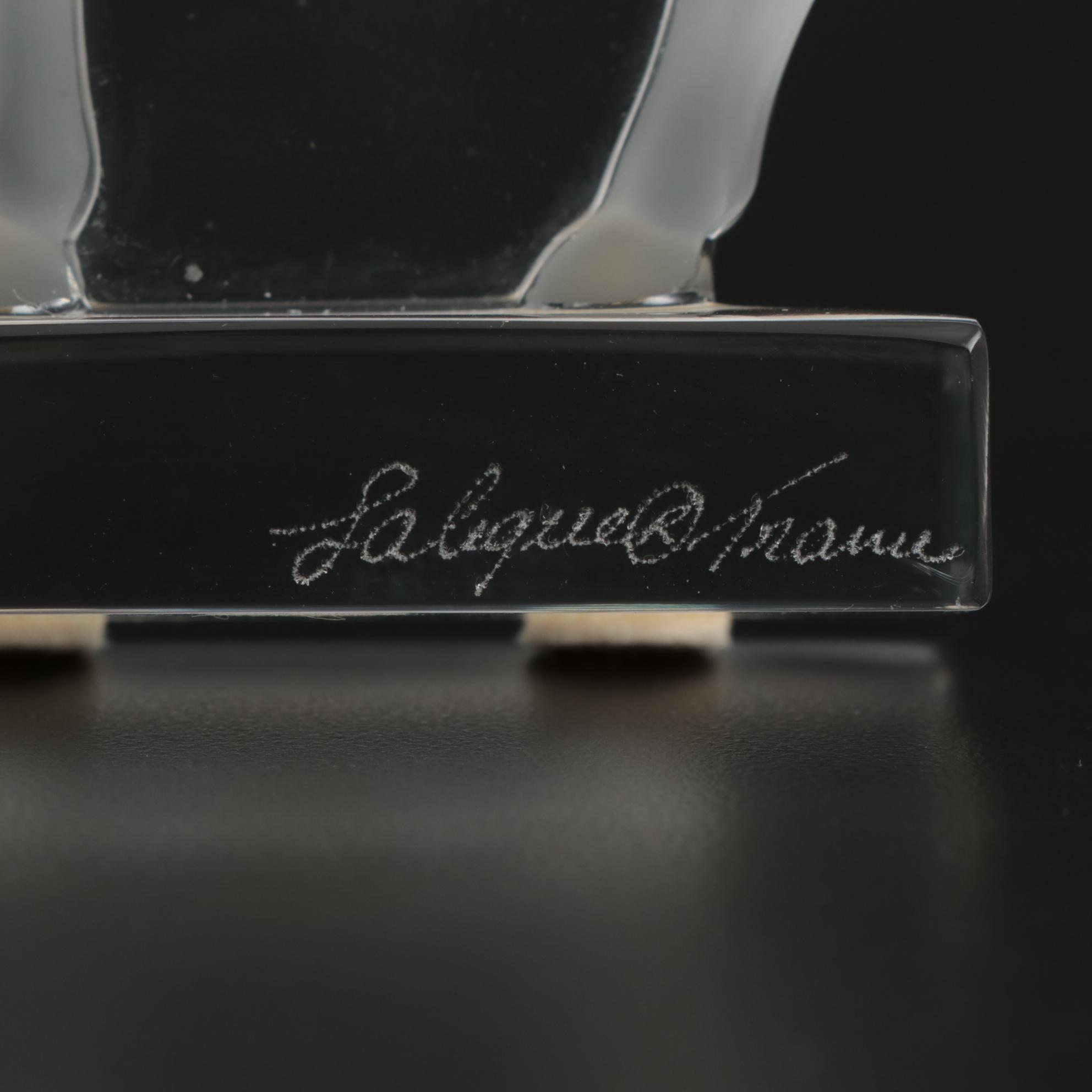 Lalique "Tang Horse" Frosted Crystal Paperweight Figurine Model 11816