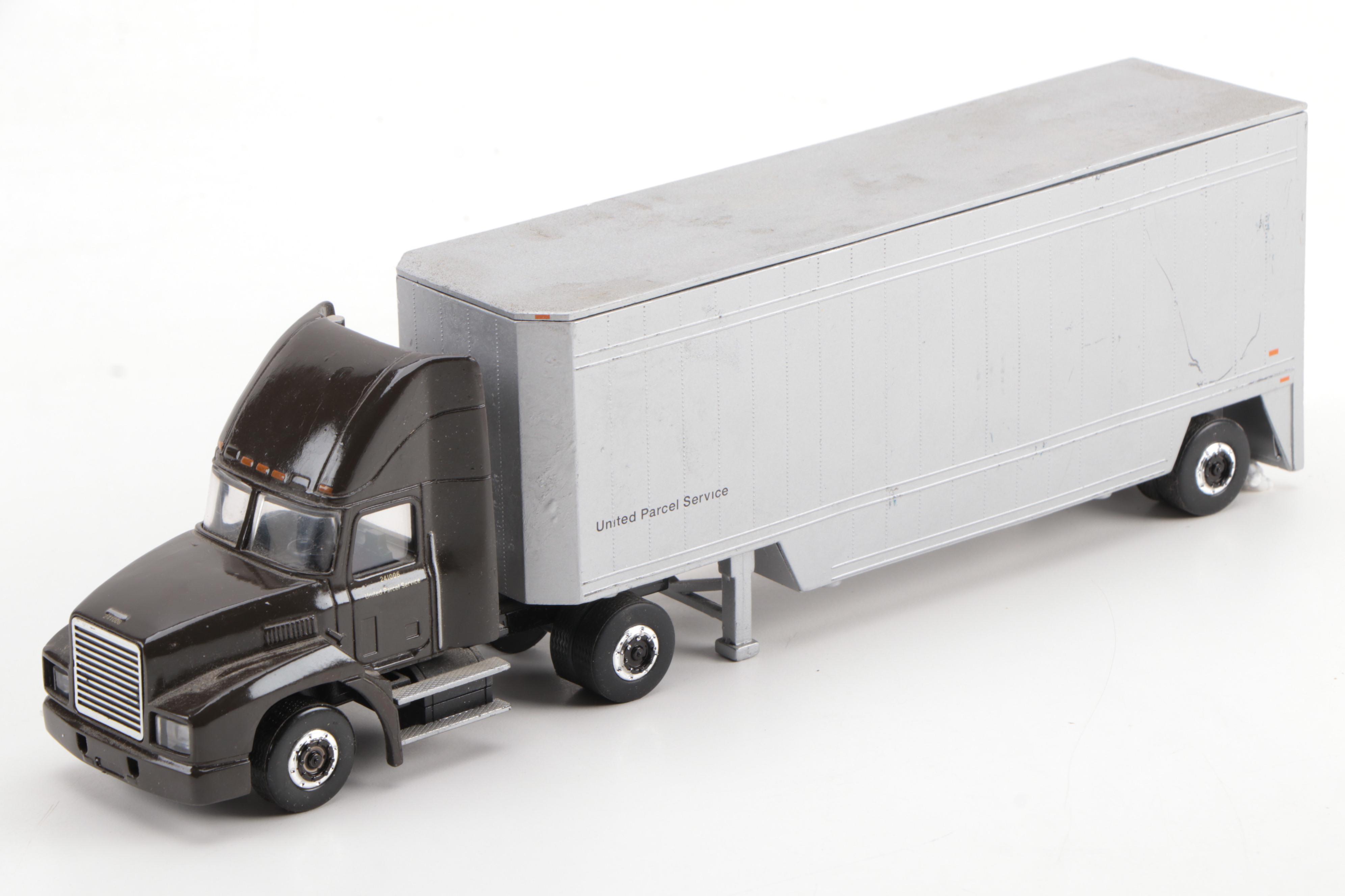 United Parcels Service Double Trailer With Cab Diecast Model Truck With 