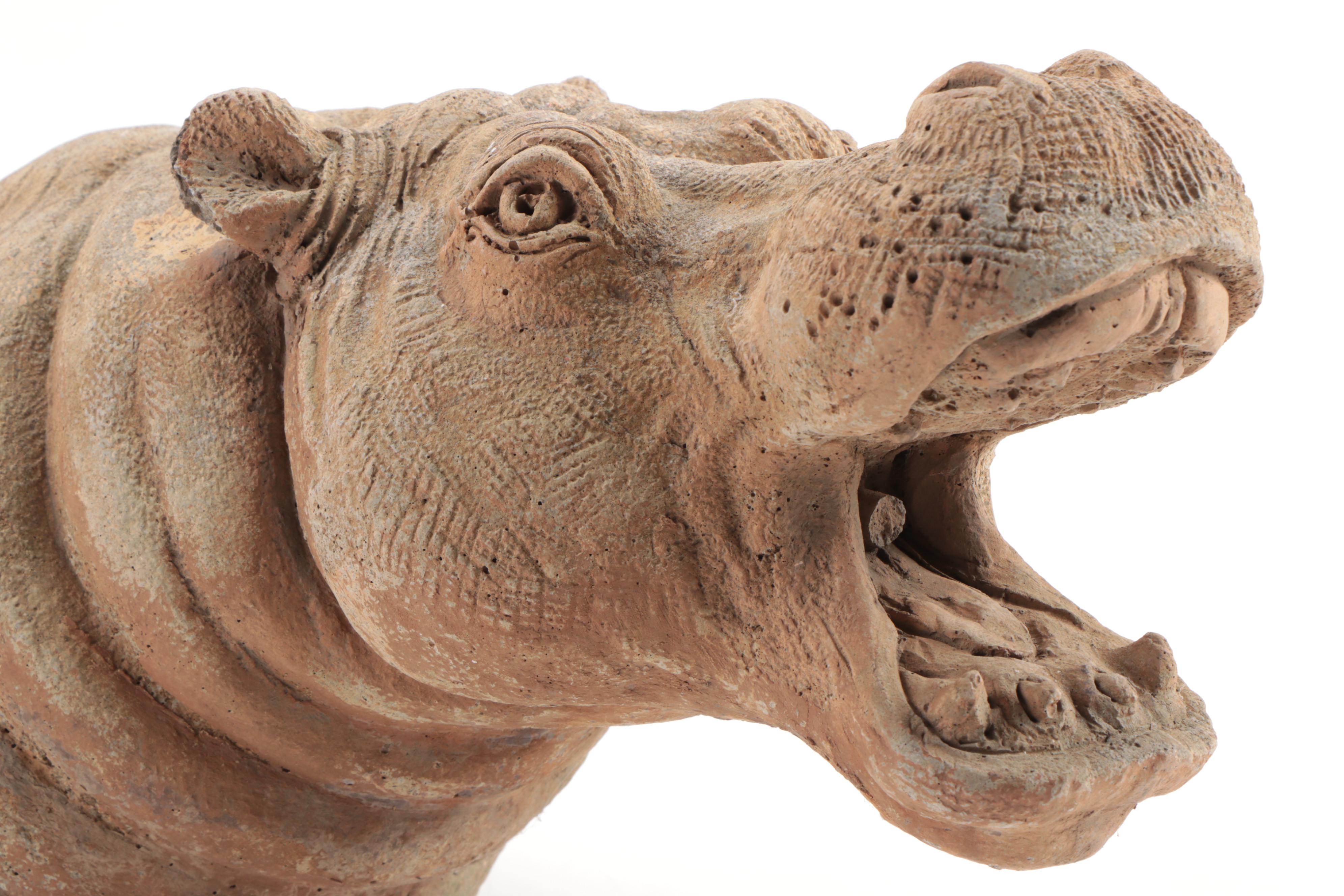 Cast Concrete Hippopotamus Garden Sculpture EBTH