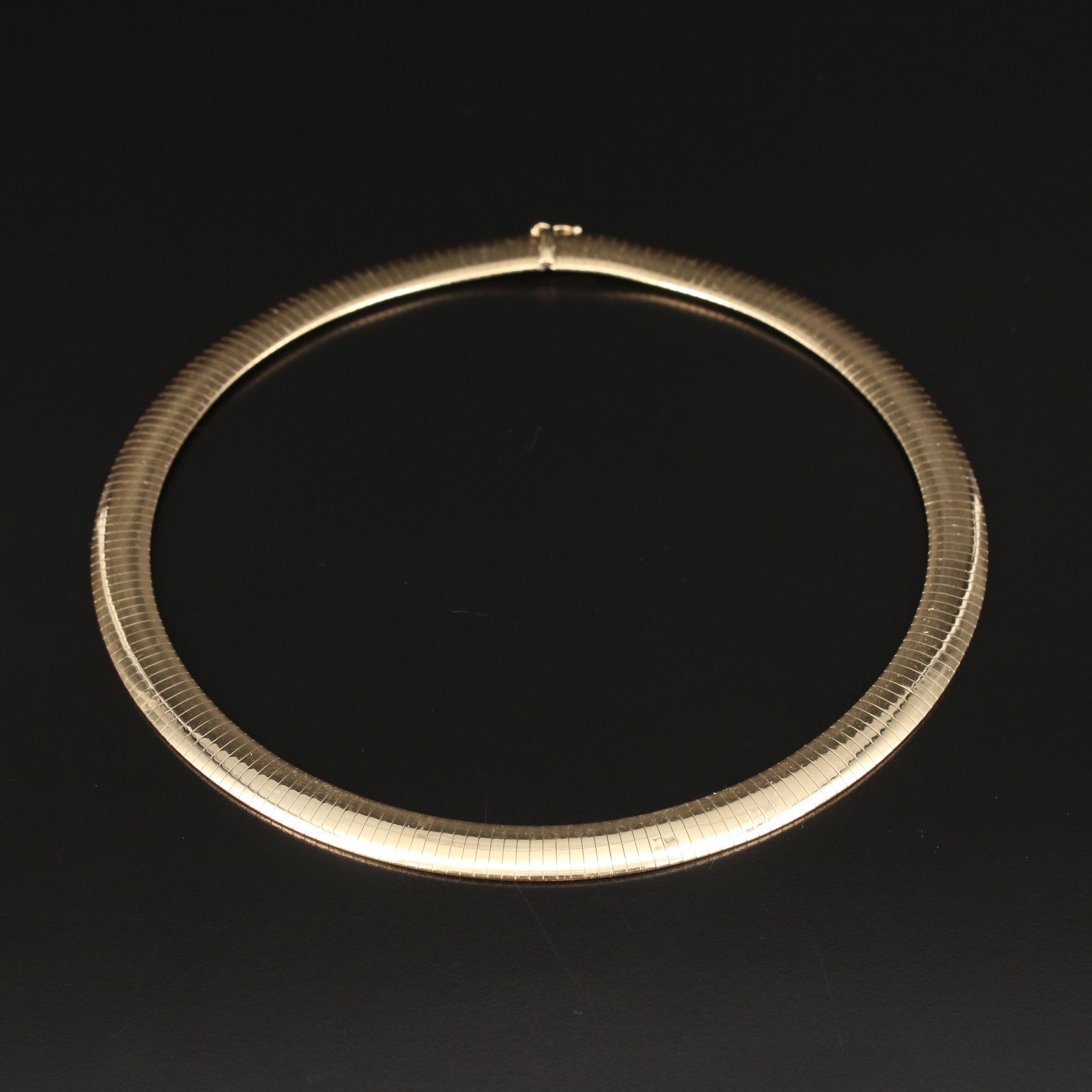 14K Gold Omega Chain Necklace EBTH