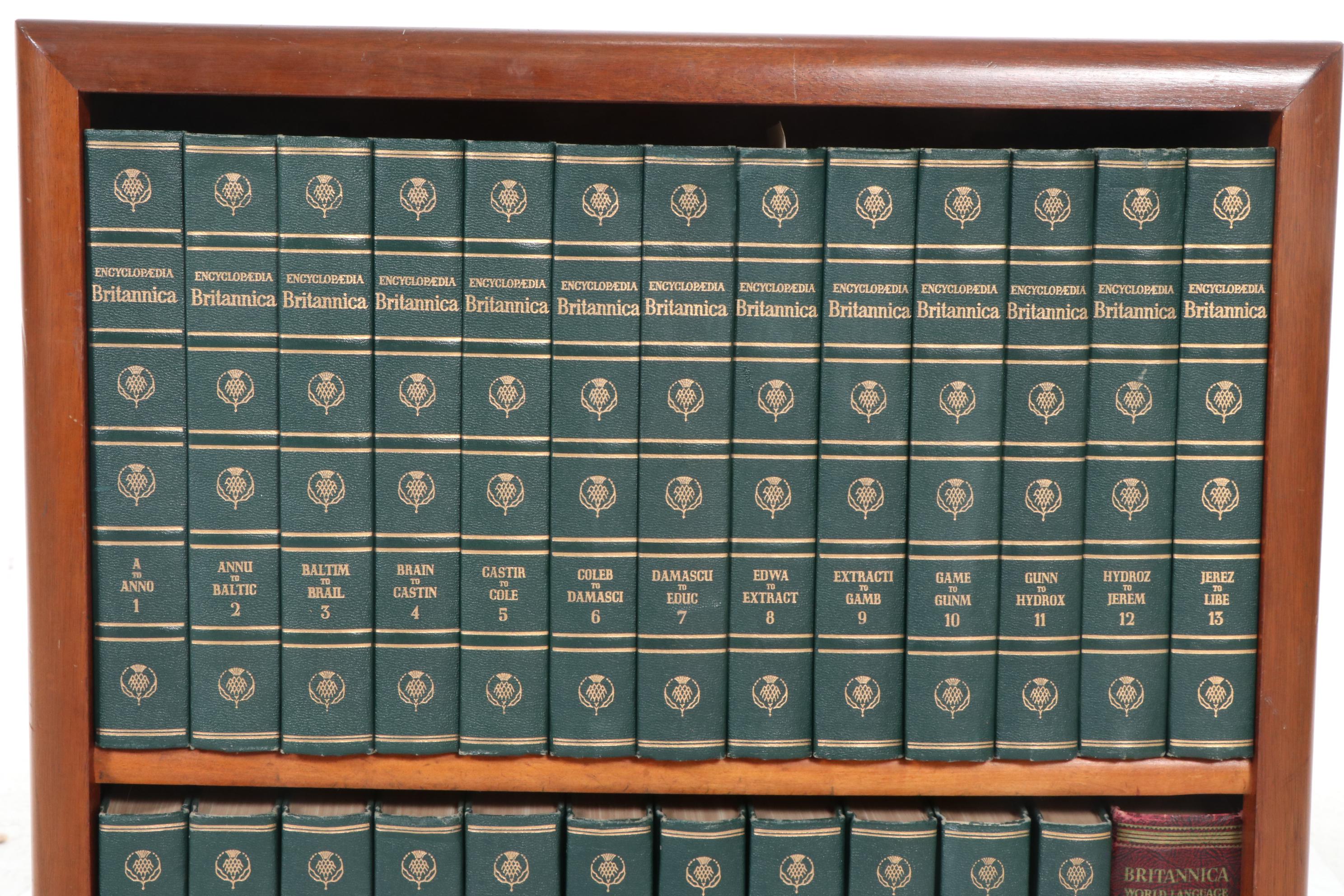 1958 Encyclopaedia Britannica Set with Custom Bookcase EBTH
