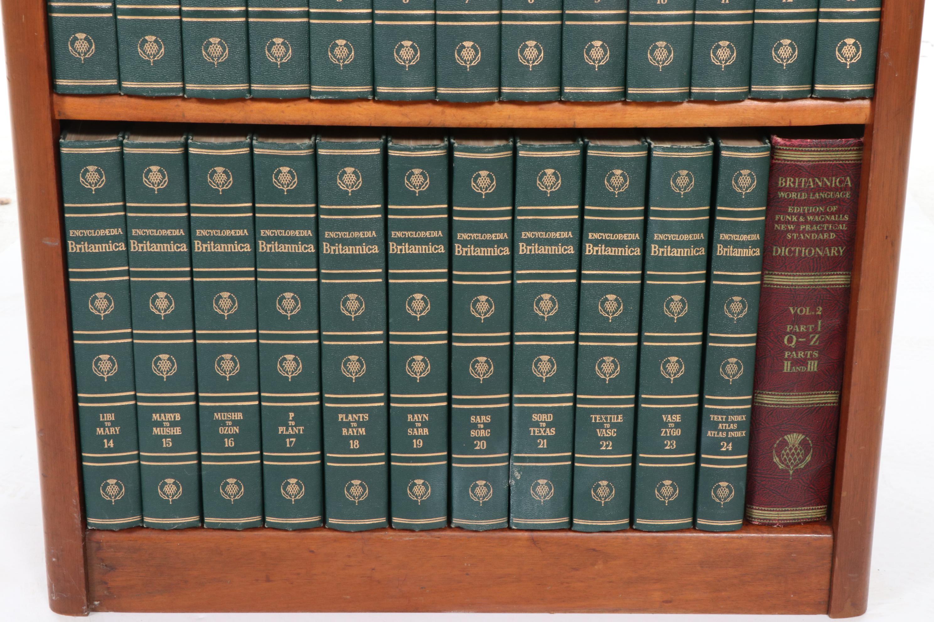 1958 Encyclopaedia Britannica Set with Custom Bookcase EBTH