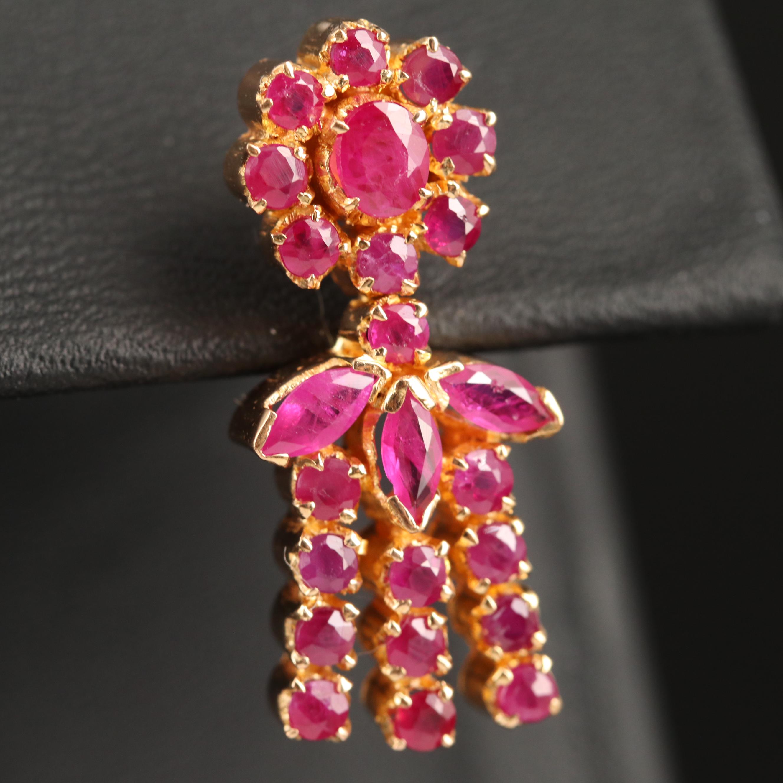 18K Ruby Chandelier Earrings EBTH