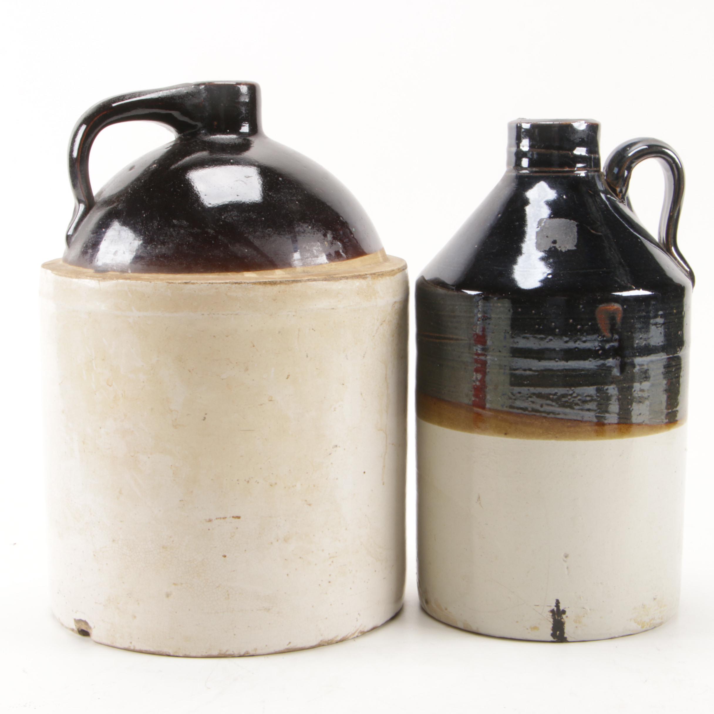 Salt Glazed Stoneware Crock Jugs EBTH