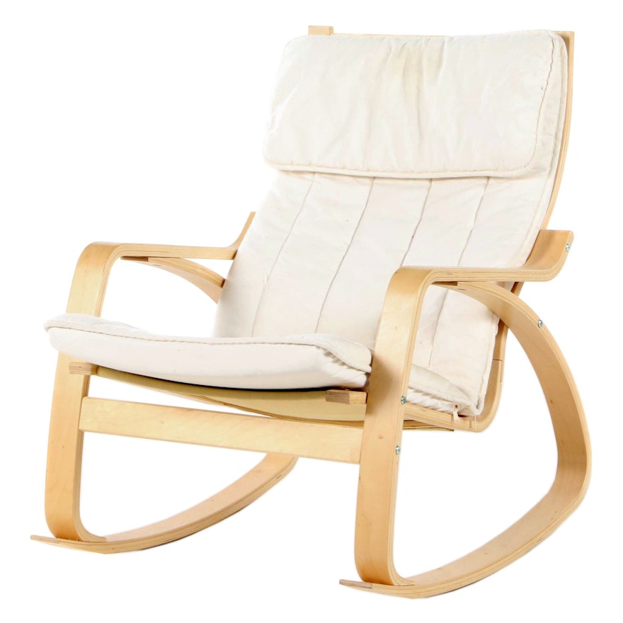 Ikea Laminated Beech Rocking Chair Ebth