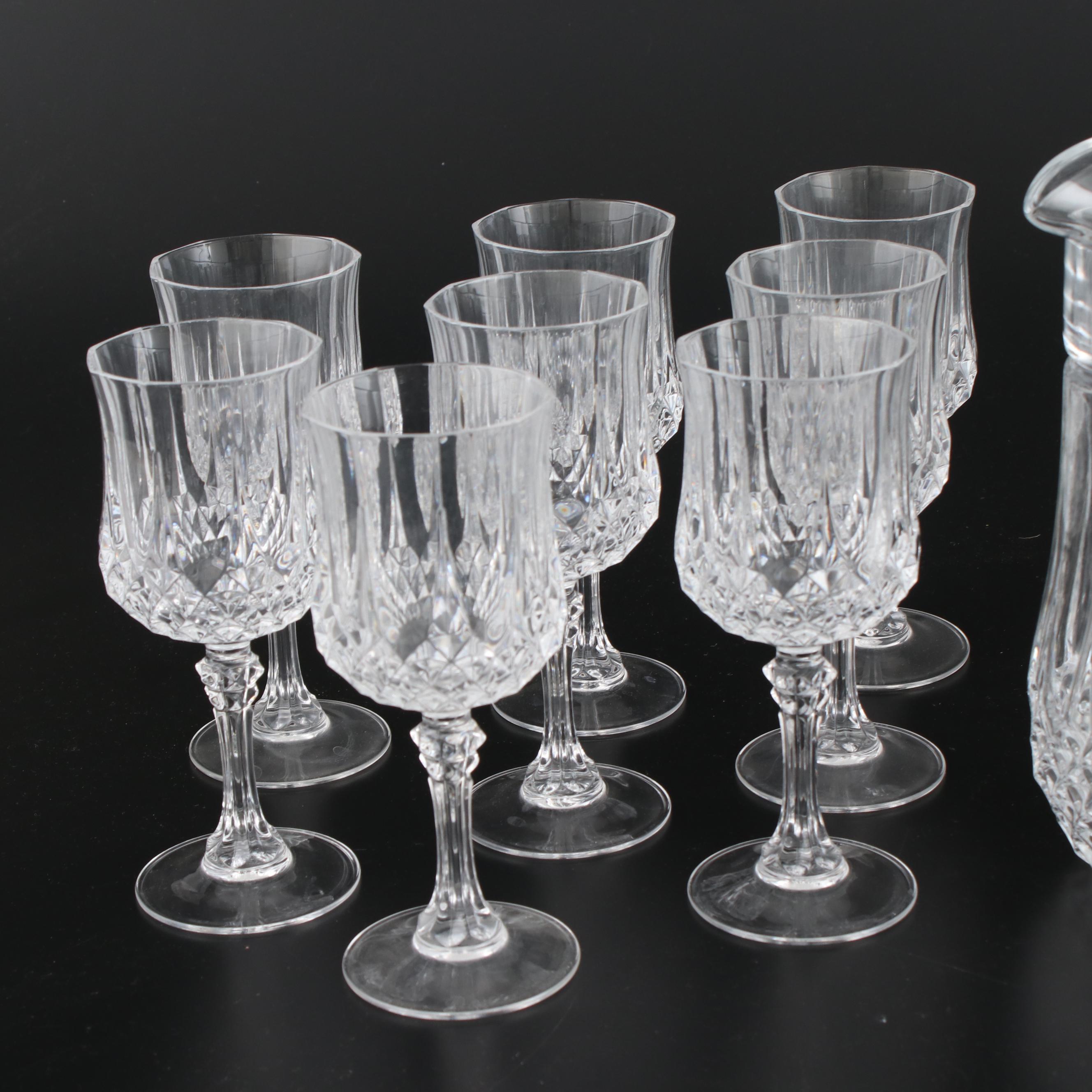 Cristal d'Arques "Longchamp" Crystal Red and White Wine Glasses with