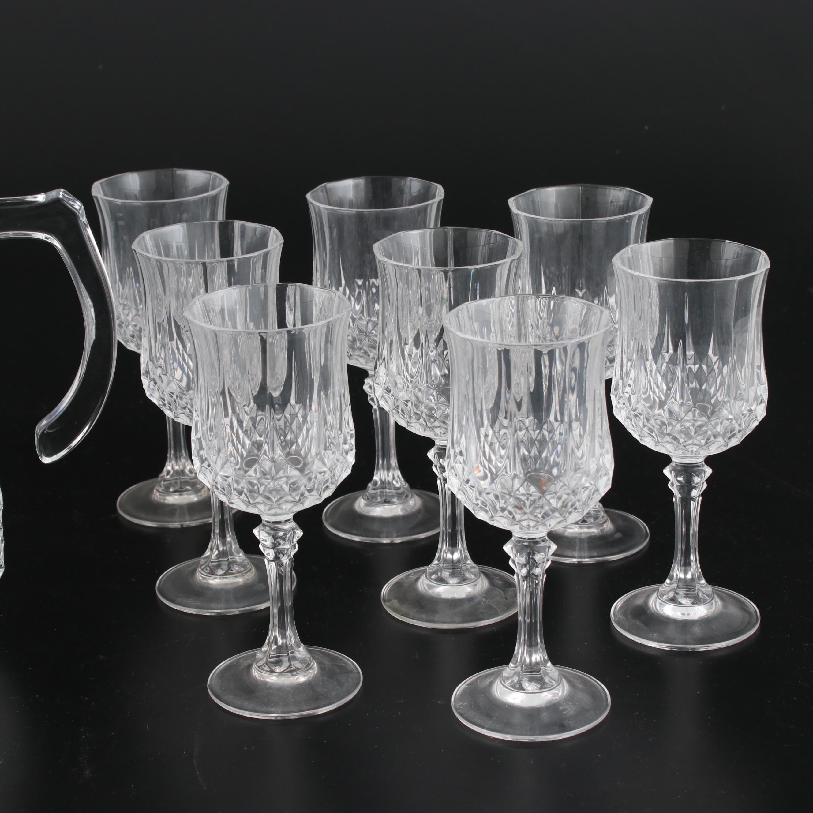 Cristal d'Arques "Longchamp" Crystal Red and White Wine Glasses with