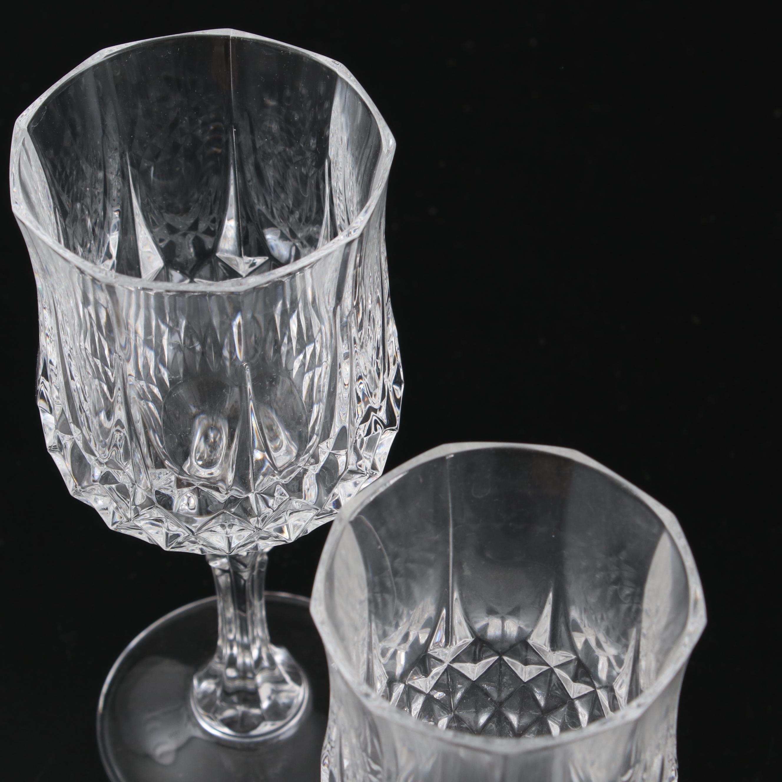 Cristal d'Arques "Longchamp" Crystal Red and White Wine Glasses with