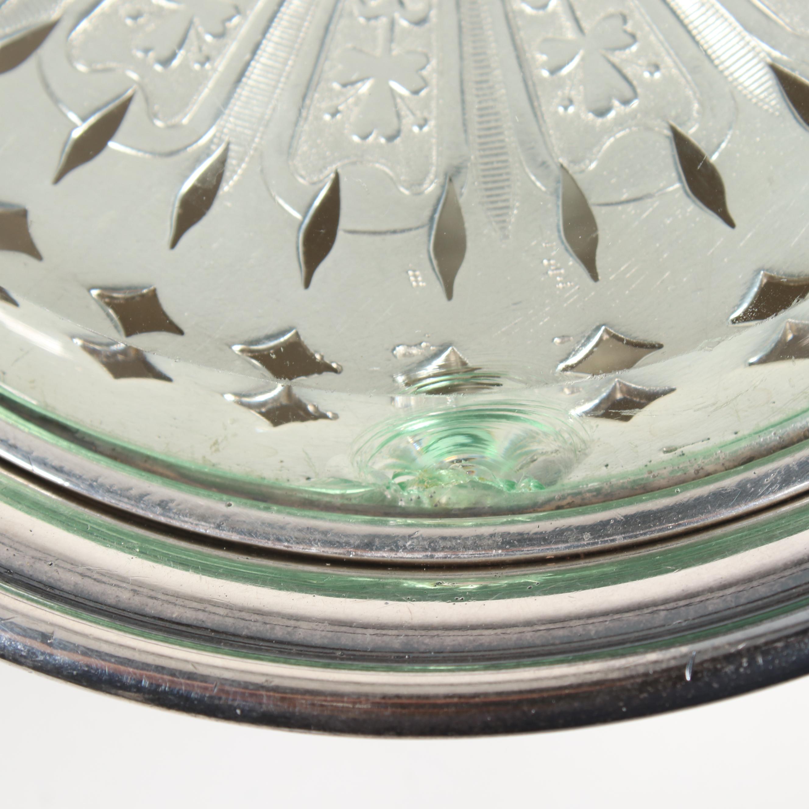 Aesthetic Movement Cruet Set with American and English Silver Plate