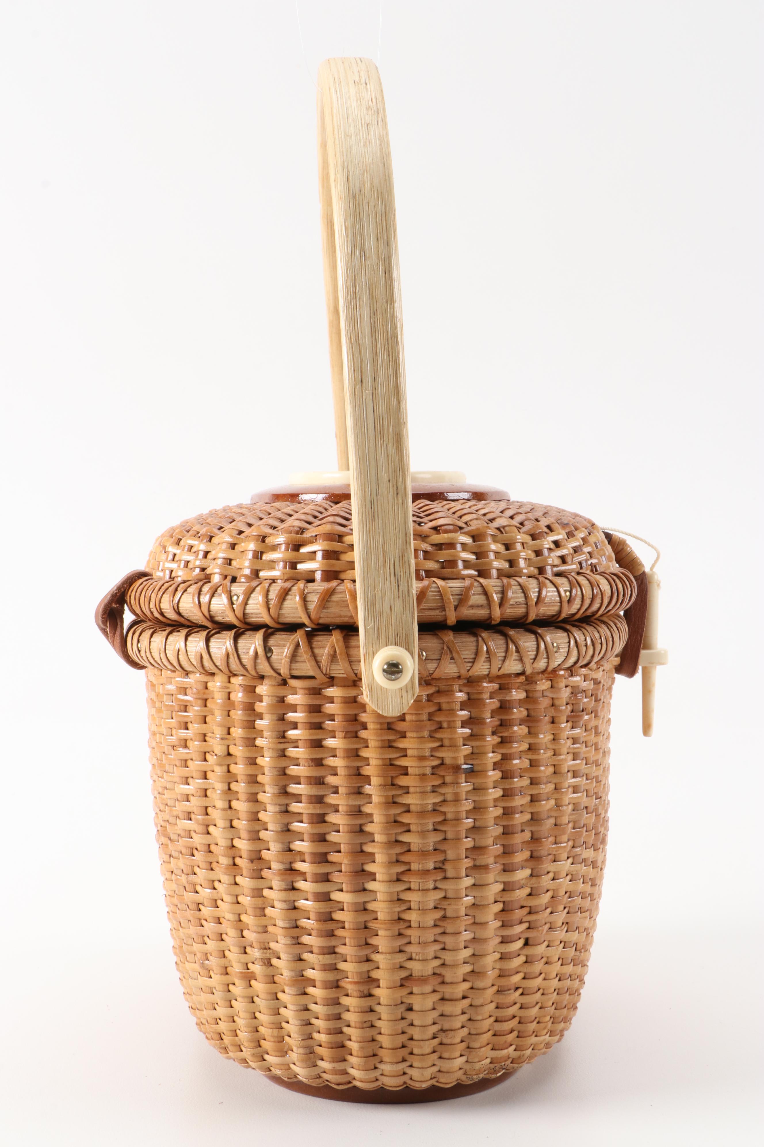 Barlow Nantucket Style Woven Basket Handbag EBTH