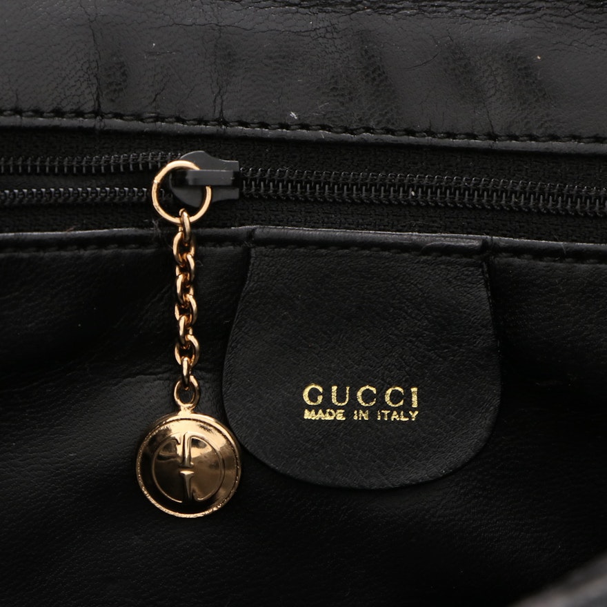 Gucci Heavy Chain Black Leather Shoulder Bag from Saks Fifth Avenue | EBTH