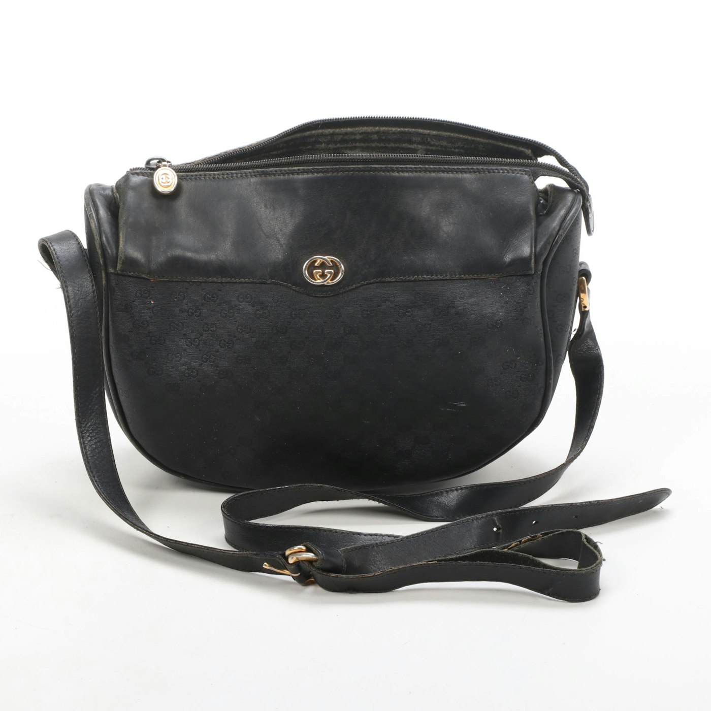 Gucci Crossbody Bag in Black GG MicroGuccissima Canvas, Vintage | EBTH