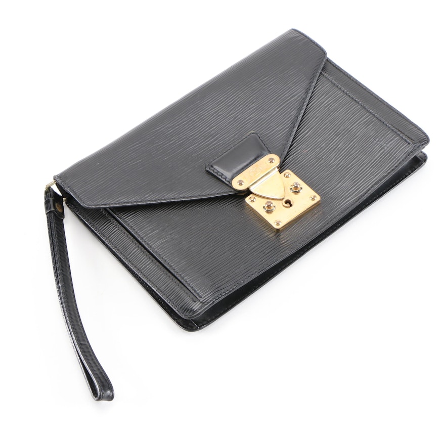 Louis Vuitton Sellier Dragonne Clutch in Black Epi and Smooth Leather | EBTH