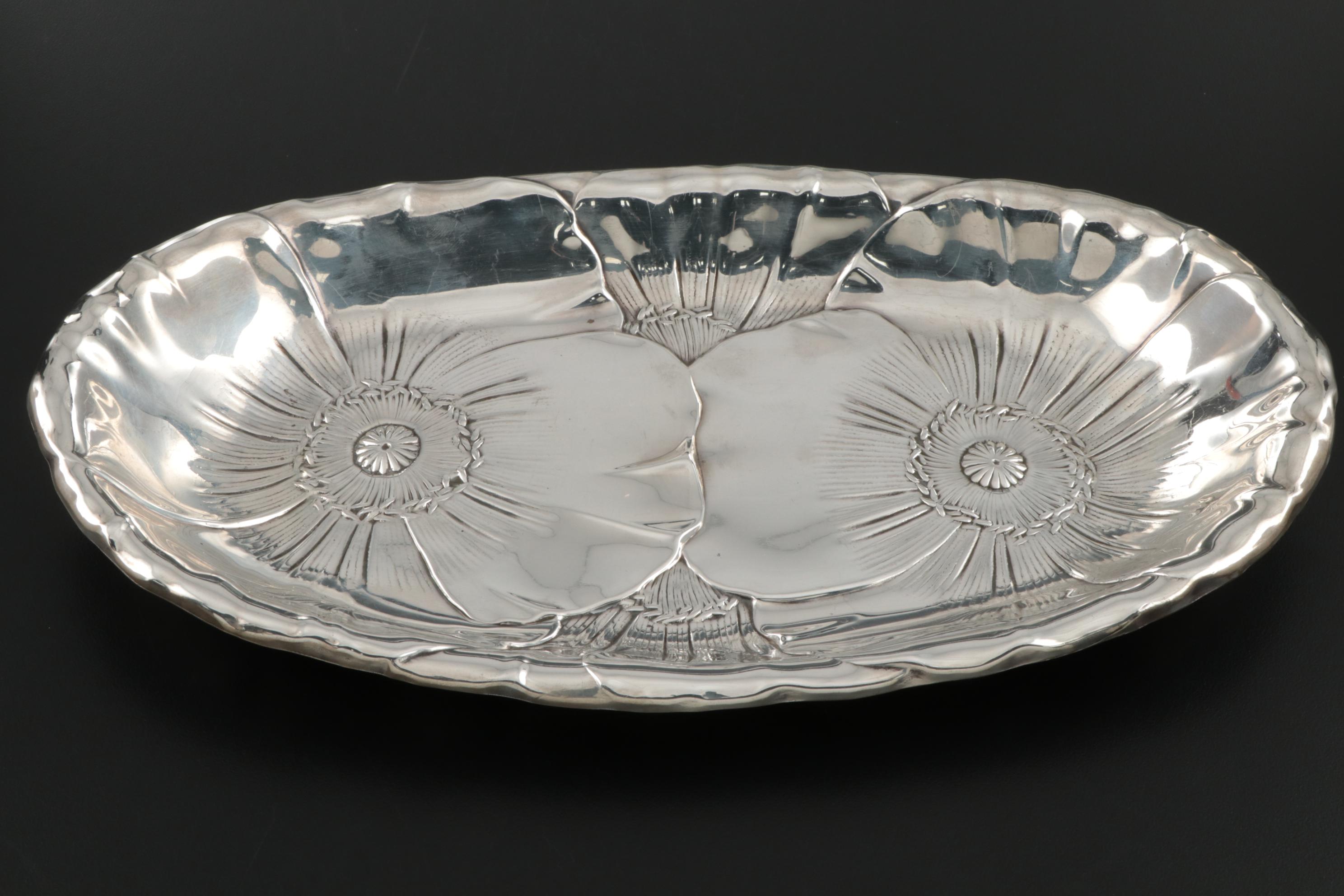 Wallace "Poppy" Sterling Silver Bread Tray, Mid to Late 20th Century EBTH