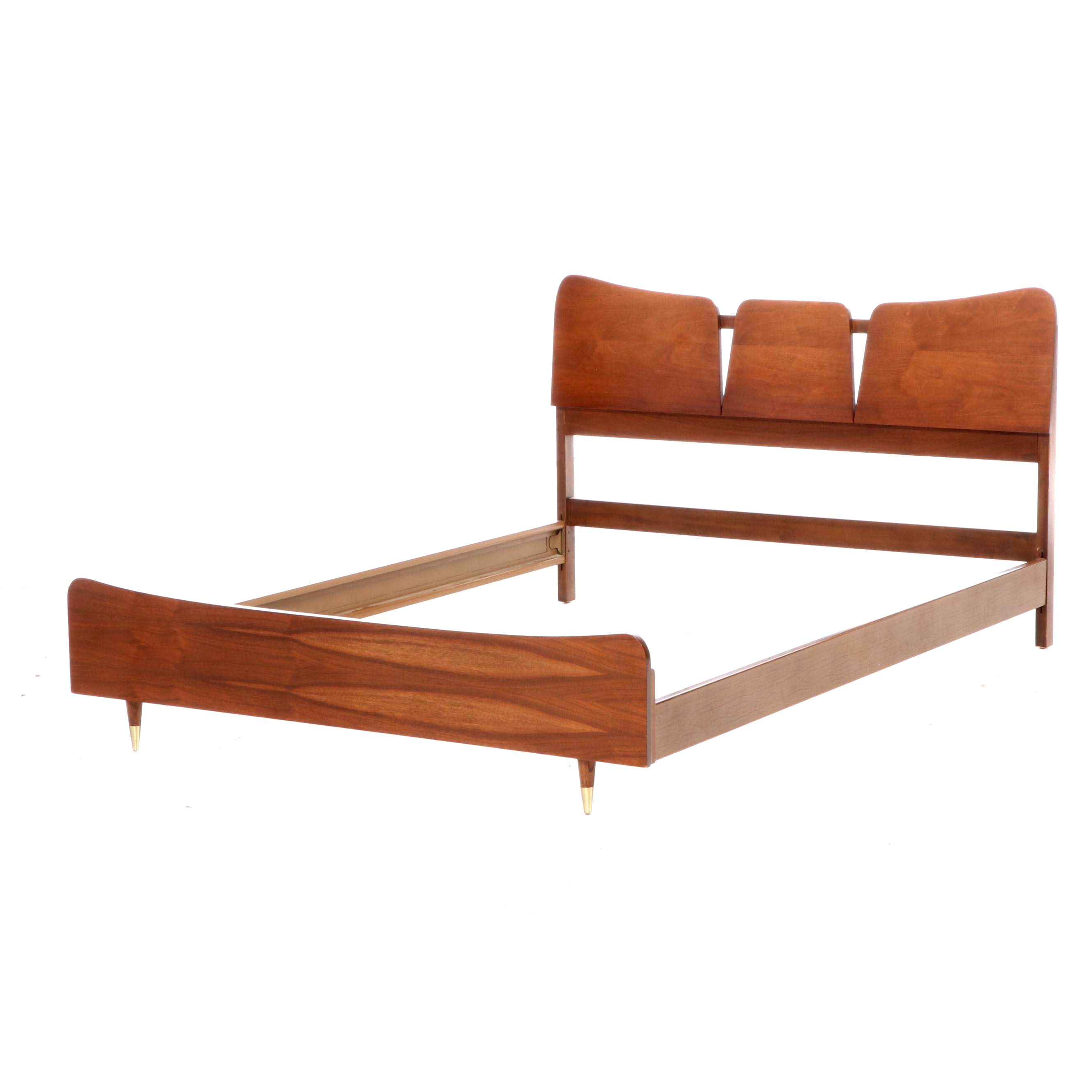 Mid Century Modern Walnut Full Size Bed Frame | EBTH