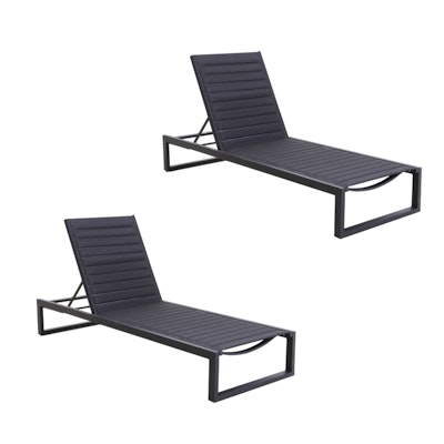 Case by Matthew Hilton "Eos" Chaise Patio Lounge Chairs in Black Case by Matthew Hilton "Eos" Chaise Patio Lounge Chairs in Black