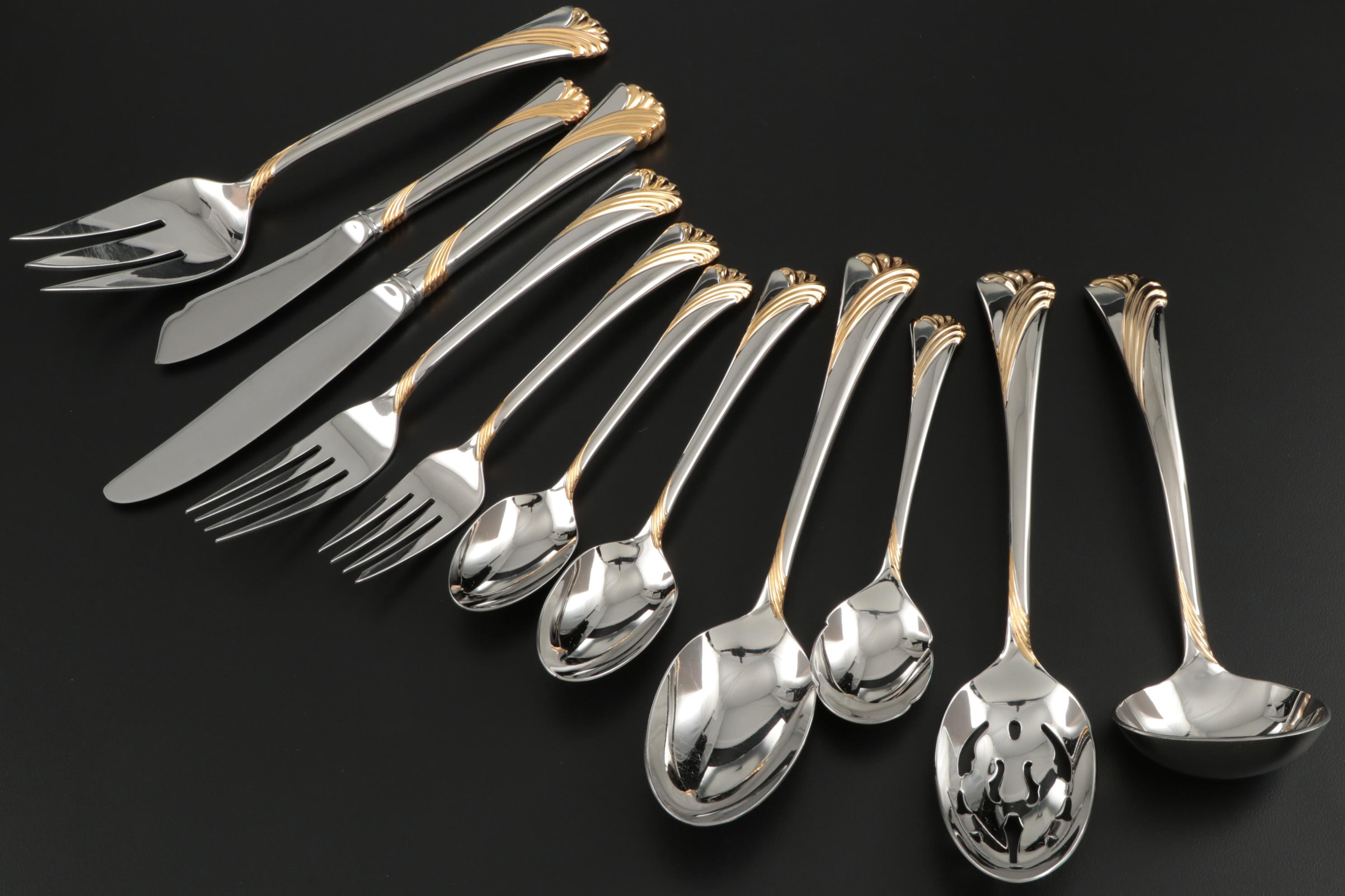 Lenox "Kelly Gold" 18/8 Stainless Steel Flatware and Serving Utensils