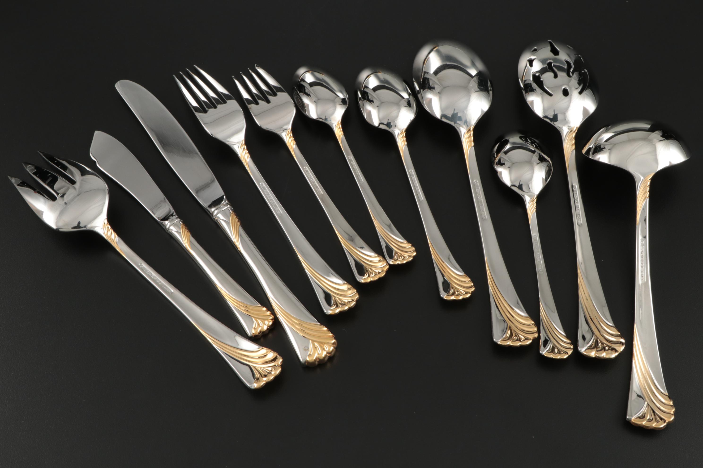 Lenox "Kelly Gold" 18/8 Stainless Steel Flatware and Serving Utensils