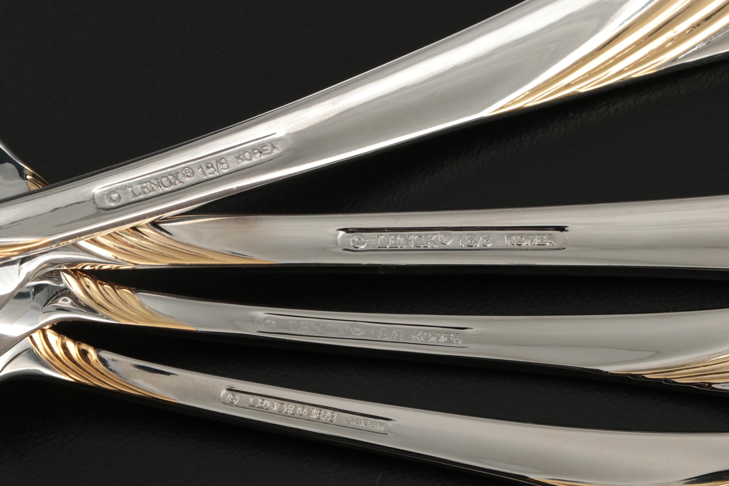 Lenox "Kelly Gold" 18/8 Stainless Steel Flatware and Serving Utensils