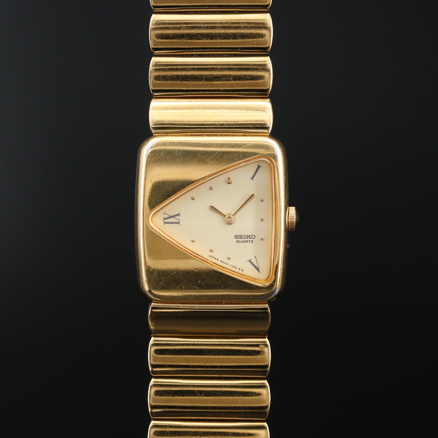 Vintage Seiko 4N00 - 5289 Gold Tone Quartz Wristwatch | EBTH