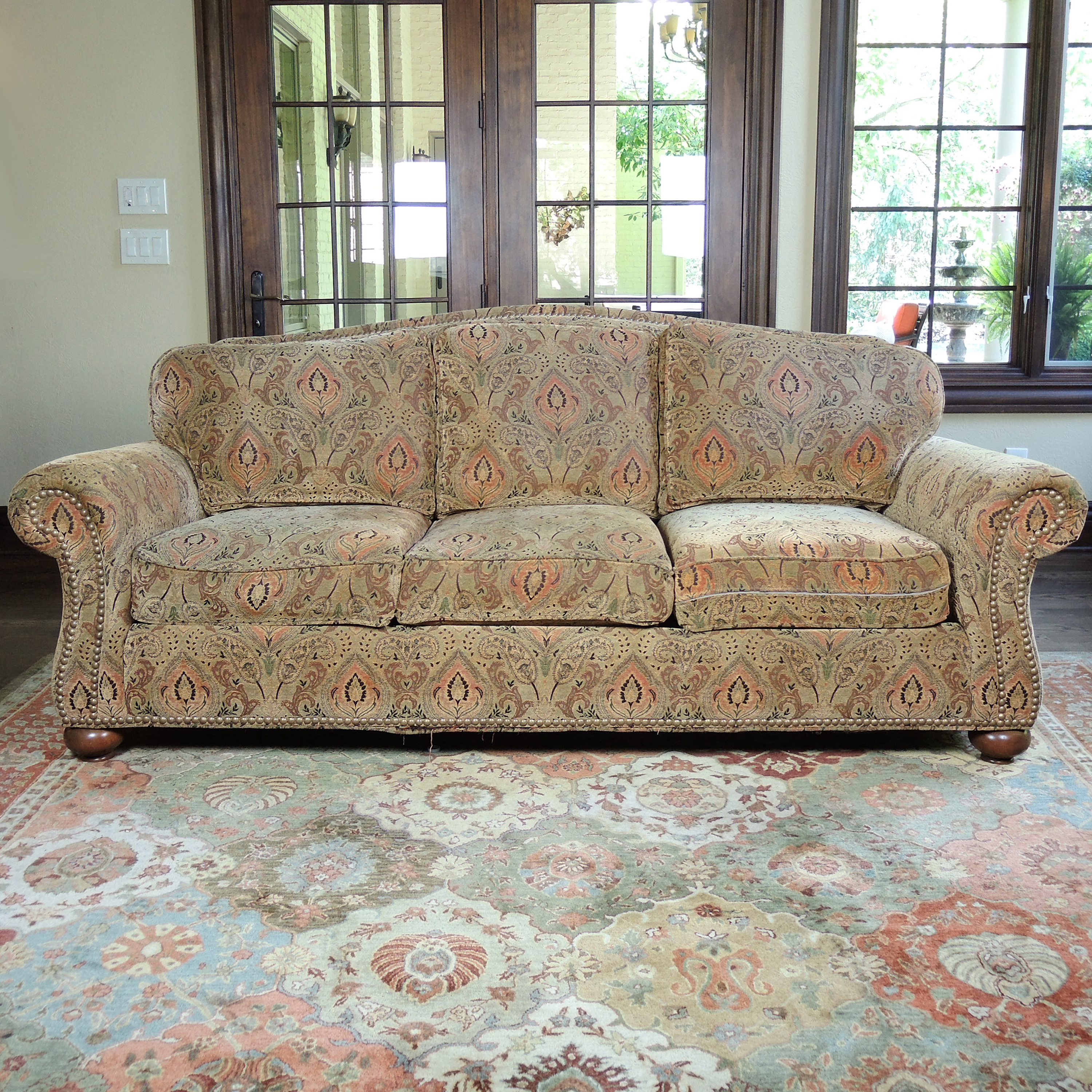 Ethan Allen Paisley Upholstered Sofa EBTH