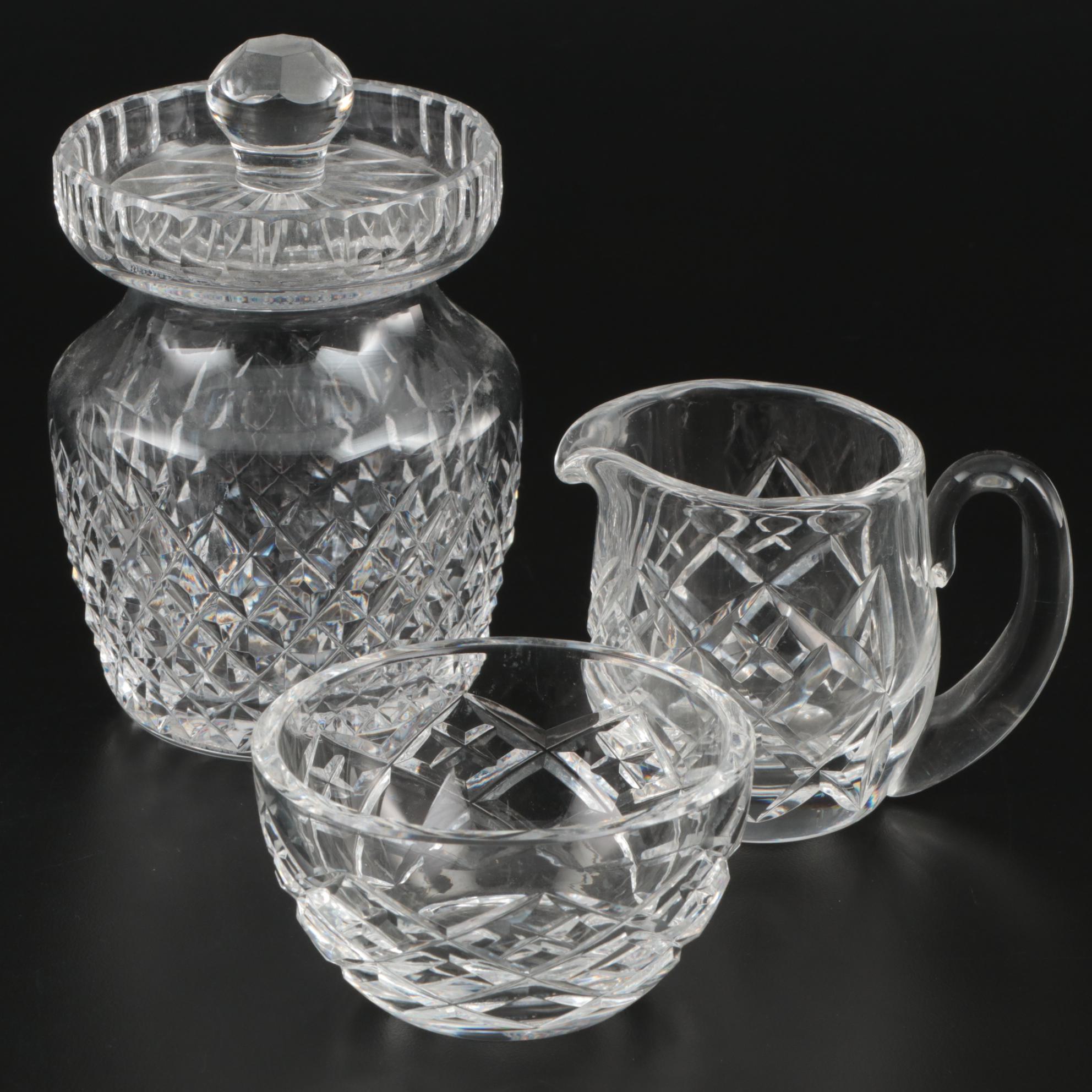 Waterford Crystal Lidded Preserve Jar, Sugar Bowl, and Creamer EBTH