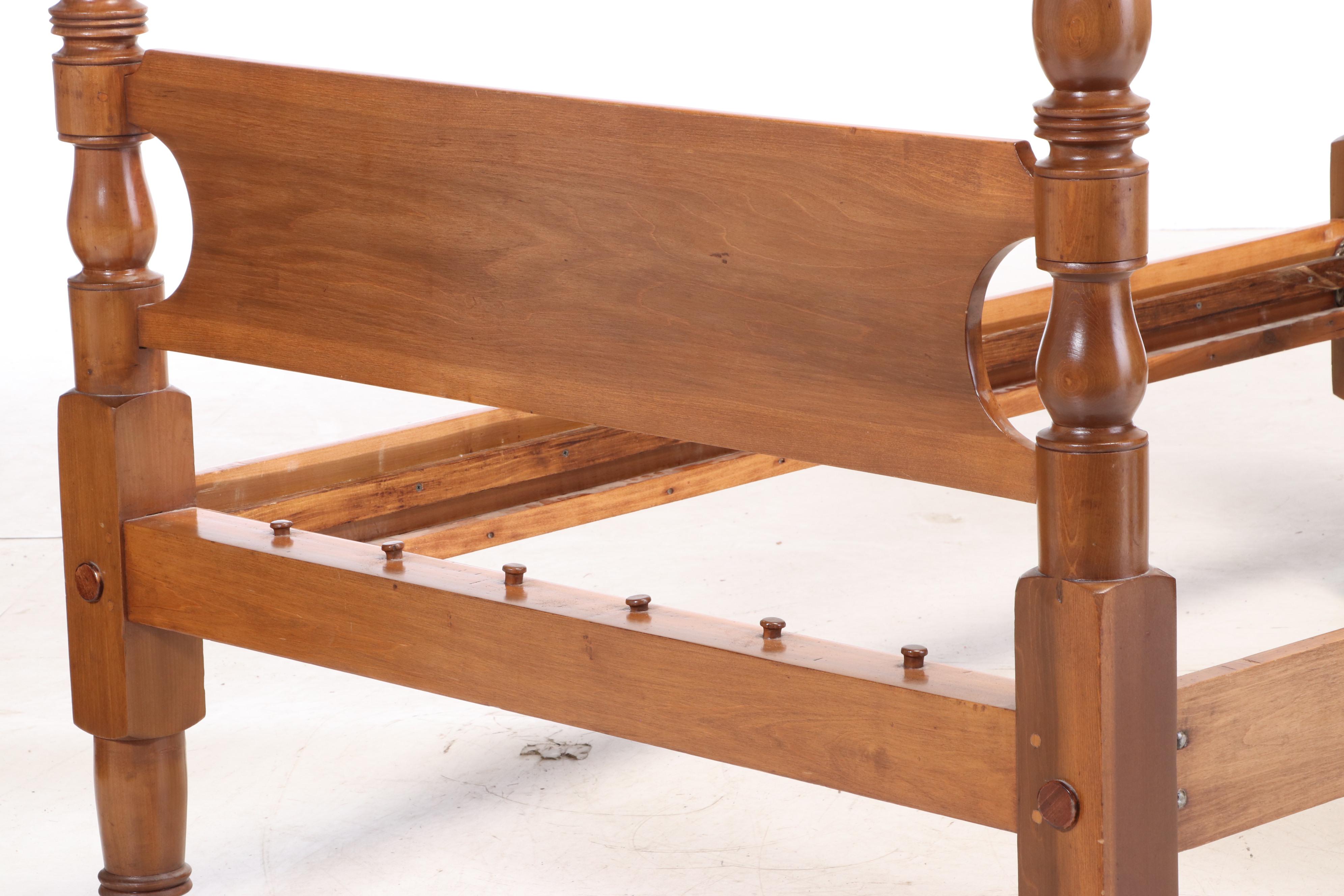 American Primitive Poplar FourPost Bed Frame, 19th Century and Adapted EBTH