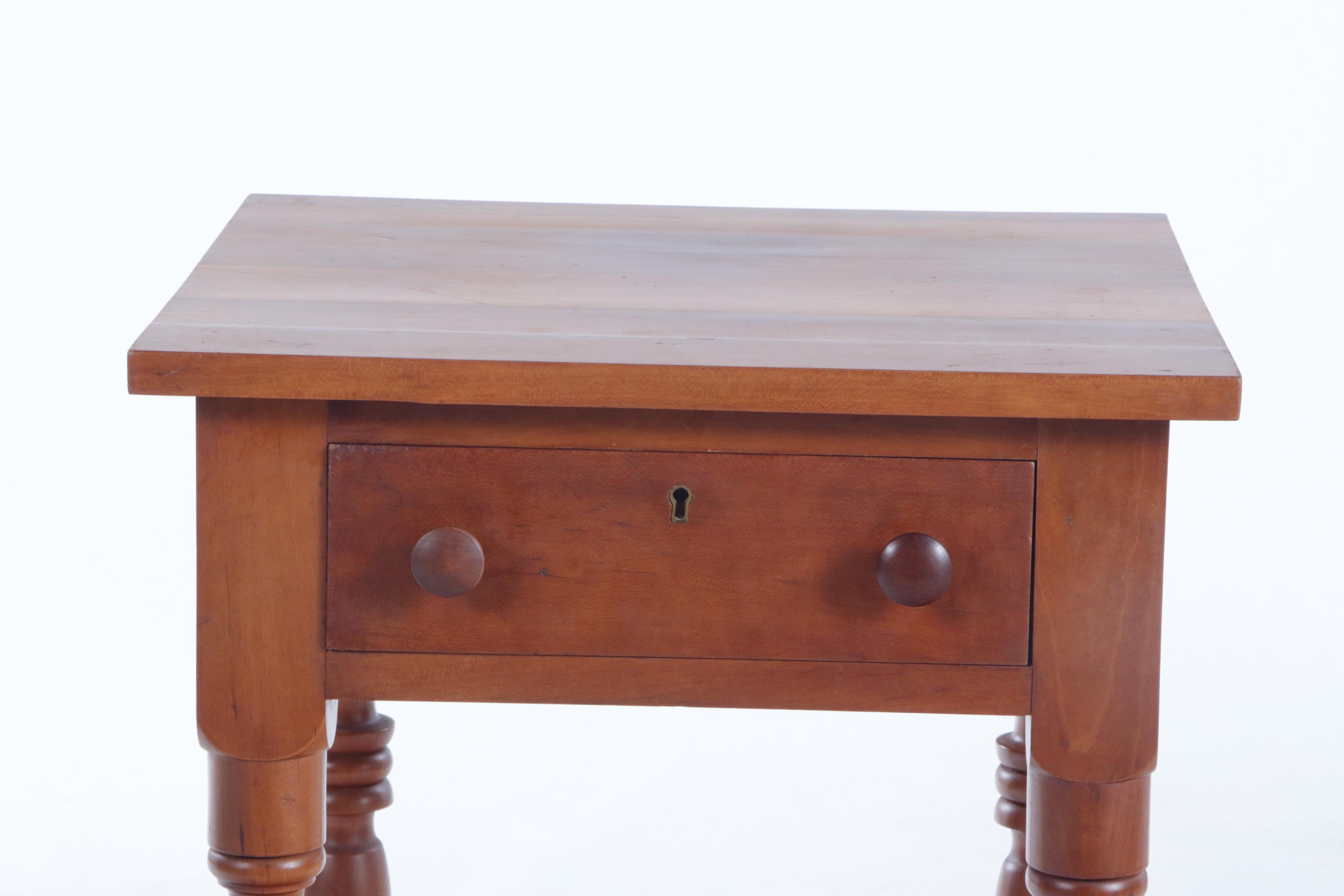 Pair of McMahan Furniture Co. American Primitive Cherrywood Side Tables