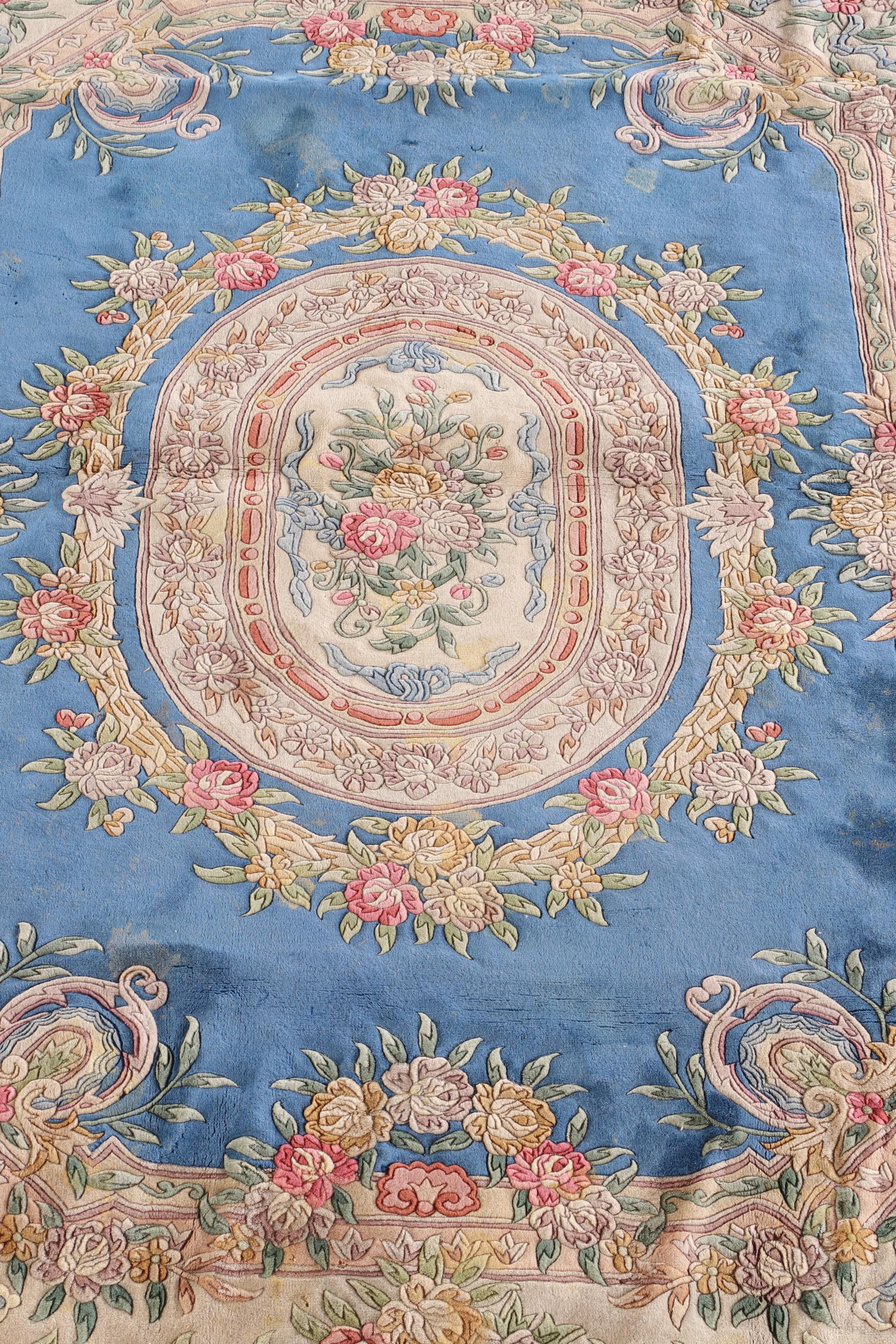 9'1 x 12'4 HandKnotted Chinese Carved Wool Rug EBTH