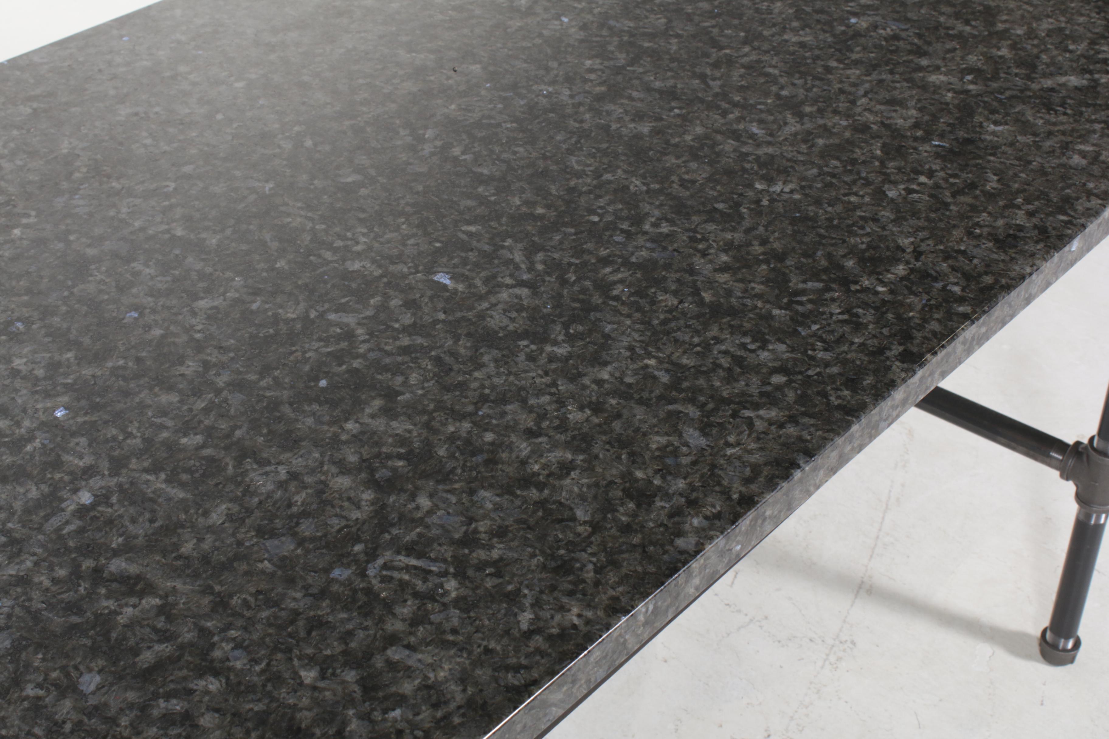 Industrial Style Granite Top Work Table EBTH