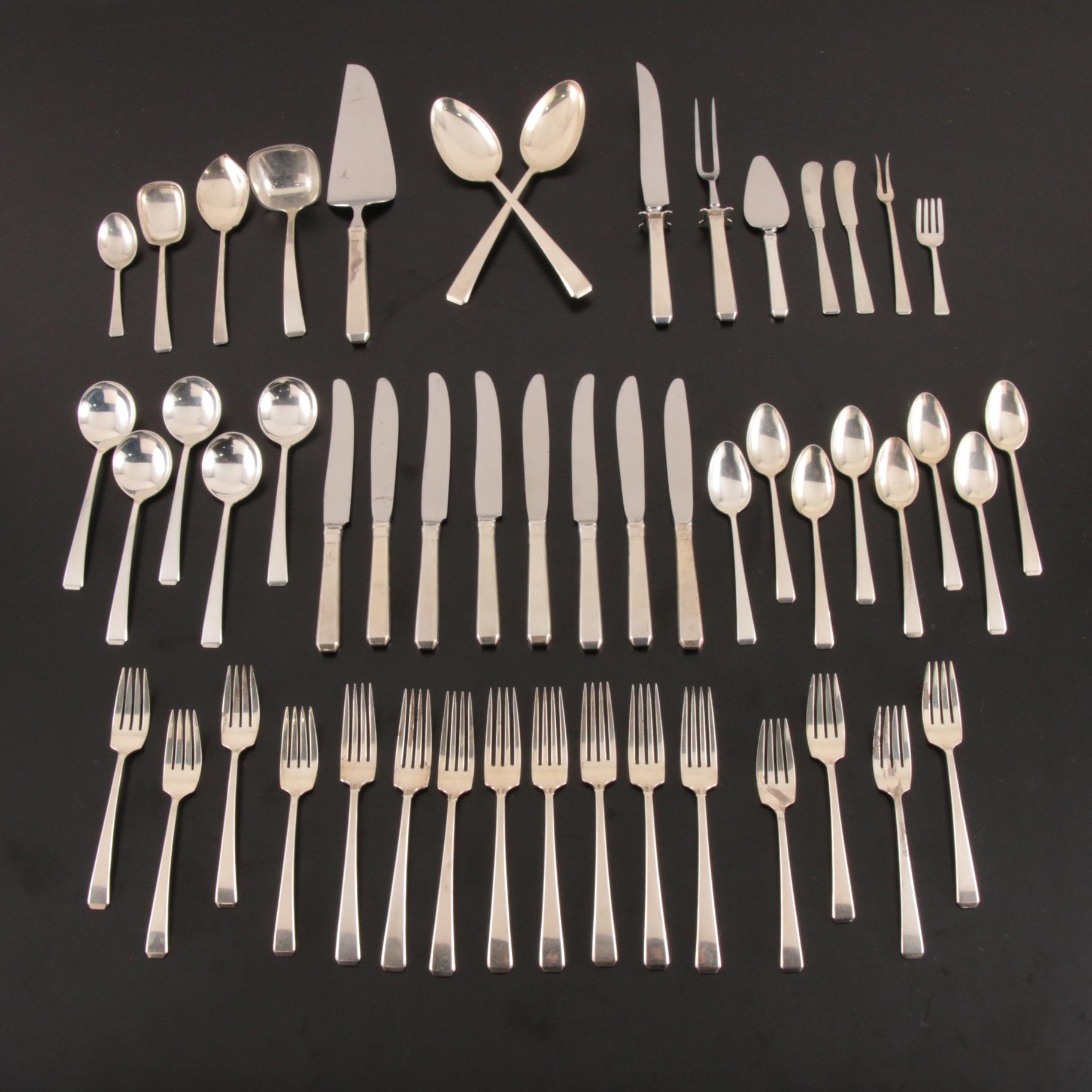 Towle Sterling Silver "Craftsman" Flatware with Wooden Chest EBTH