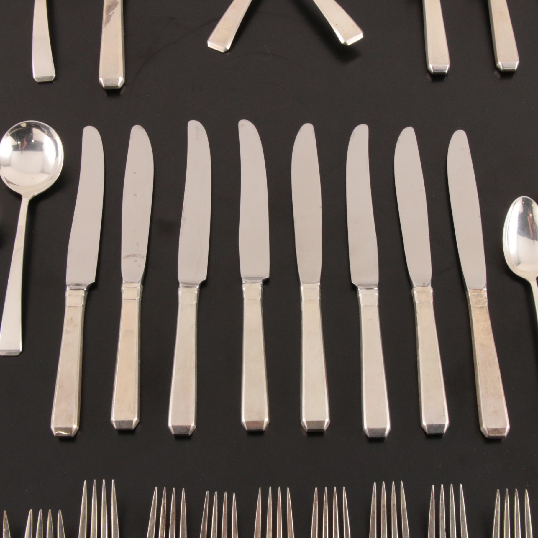 Towle Sterling Silver "Craftsman" Flatware with Wooden Chest EBTH