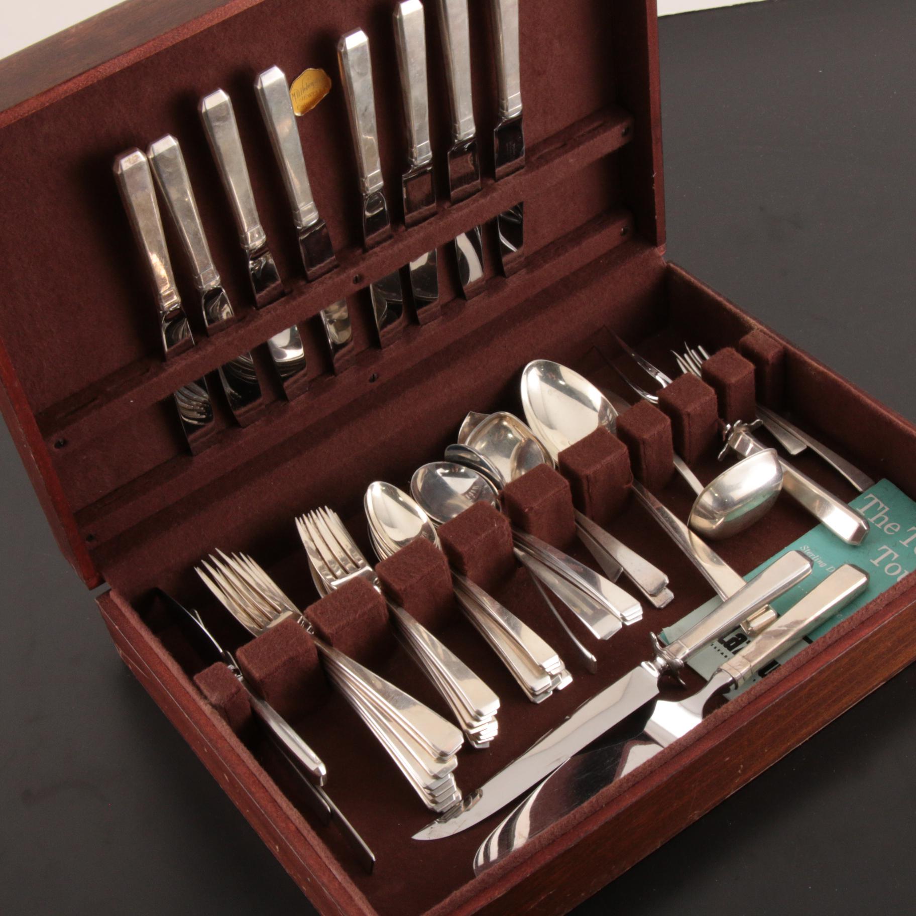 Towle Sterling Silver "Craftsman" Flatware with Wooden Chest EBTH