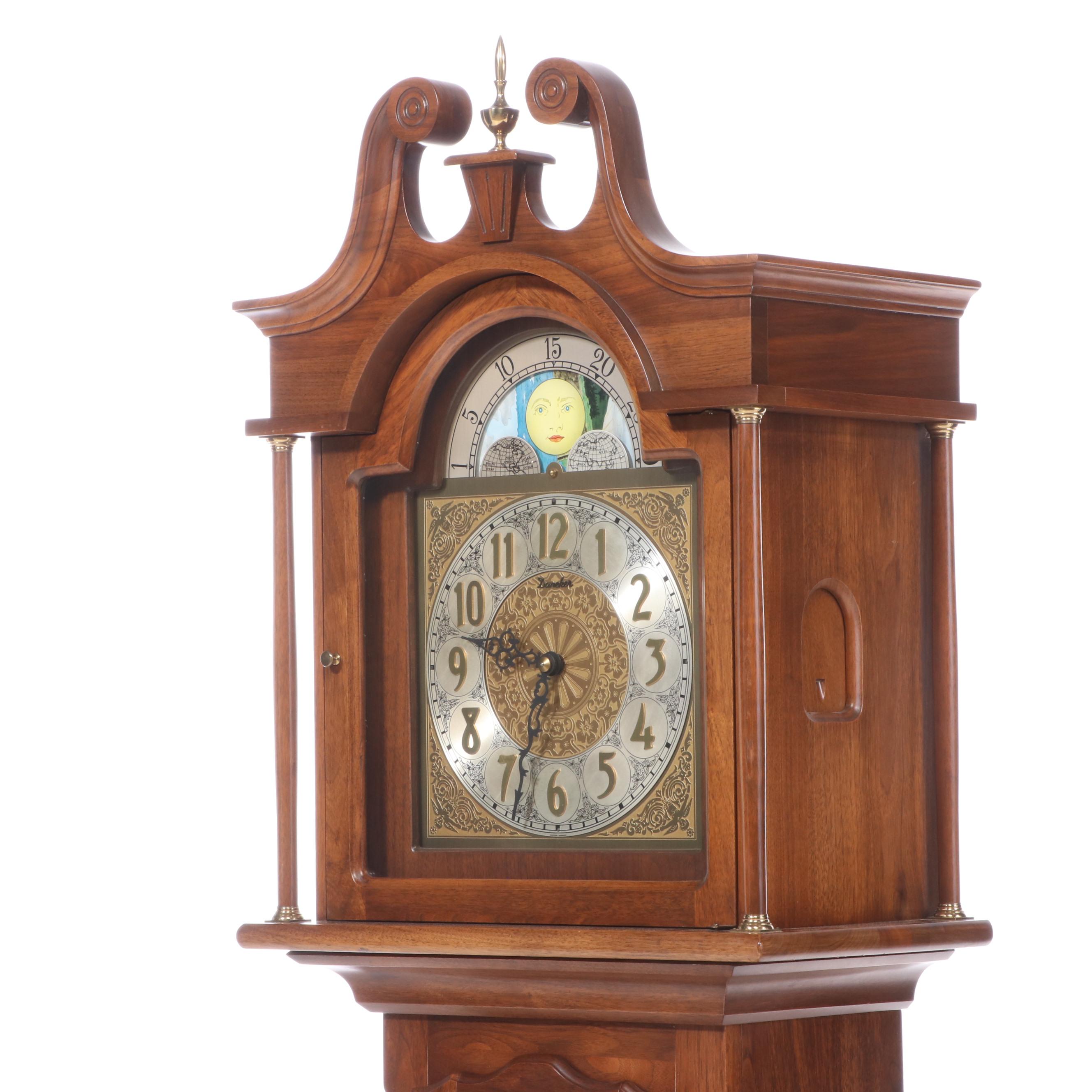 Daneker "The President" Walnut MoonPhase Grandfather Clock, Mid20th