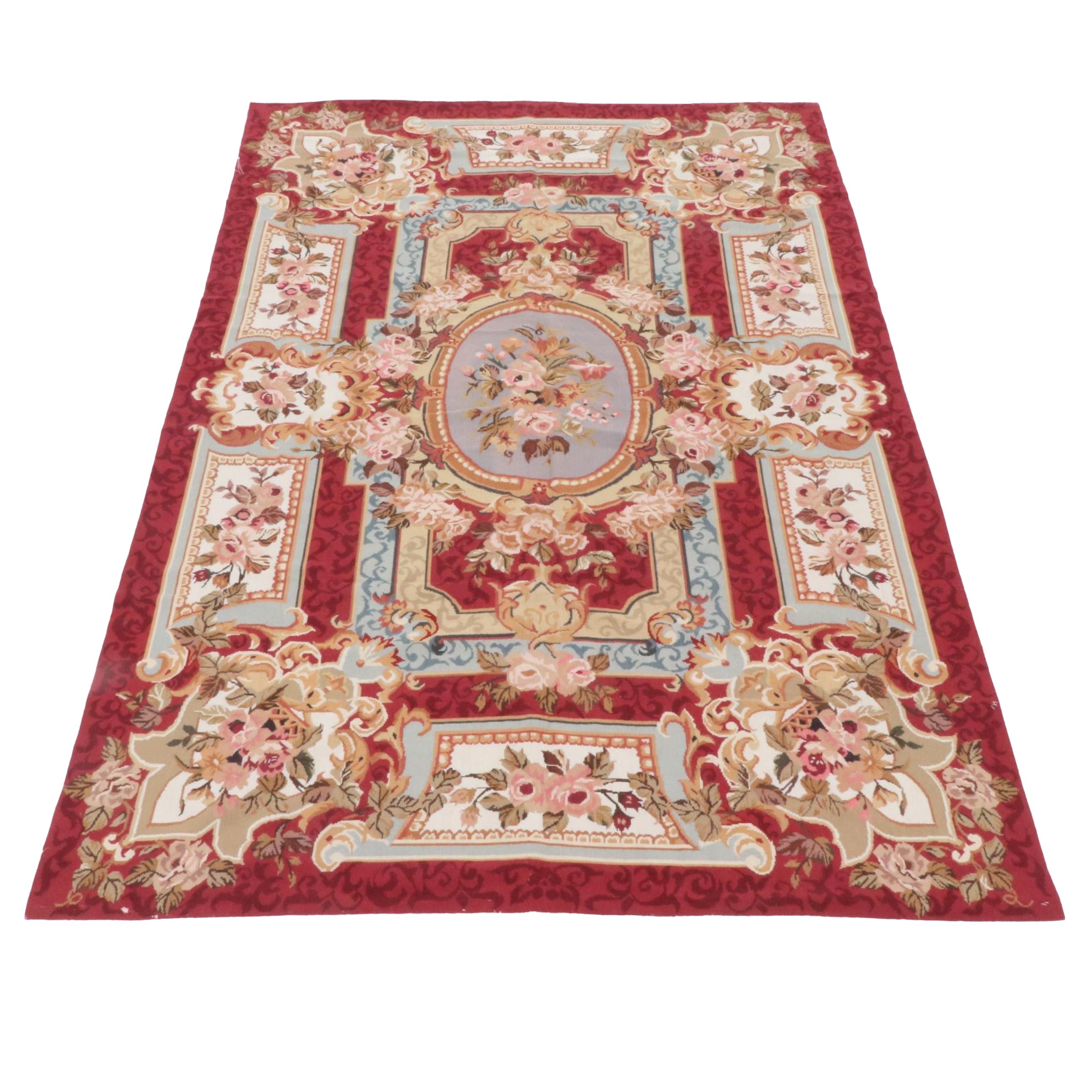 6'0 x 8'11 Handmade French Aubusson Style Needlepoint Rug EBTH