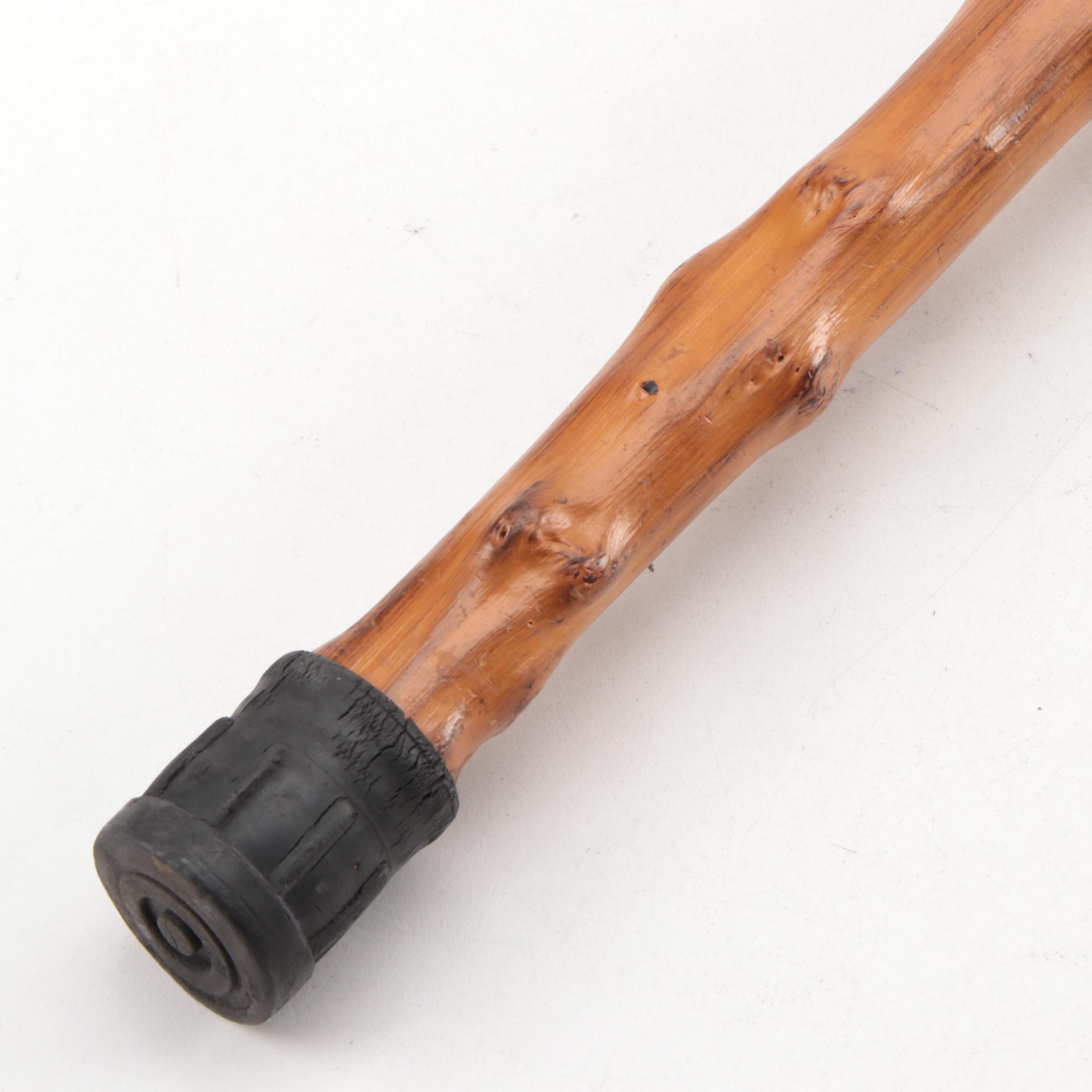 Thorn Wood Gentleman's Walking Stick with Stag Antler Handle, Early