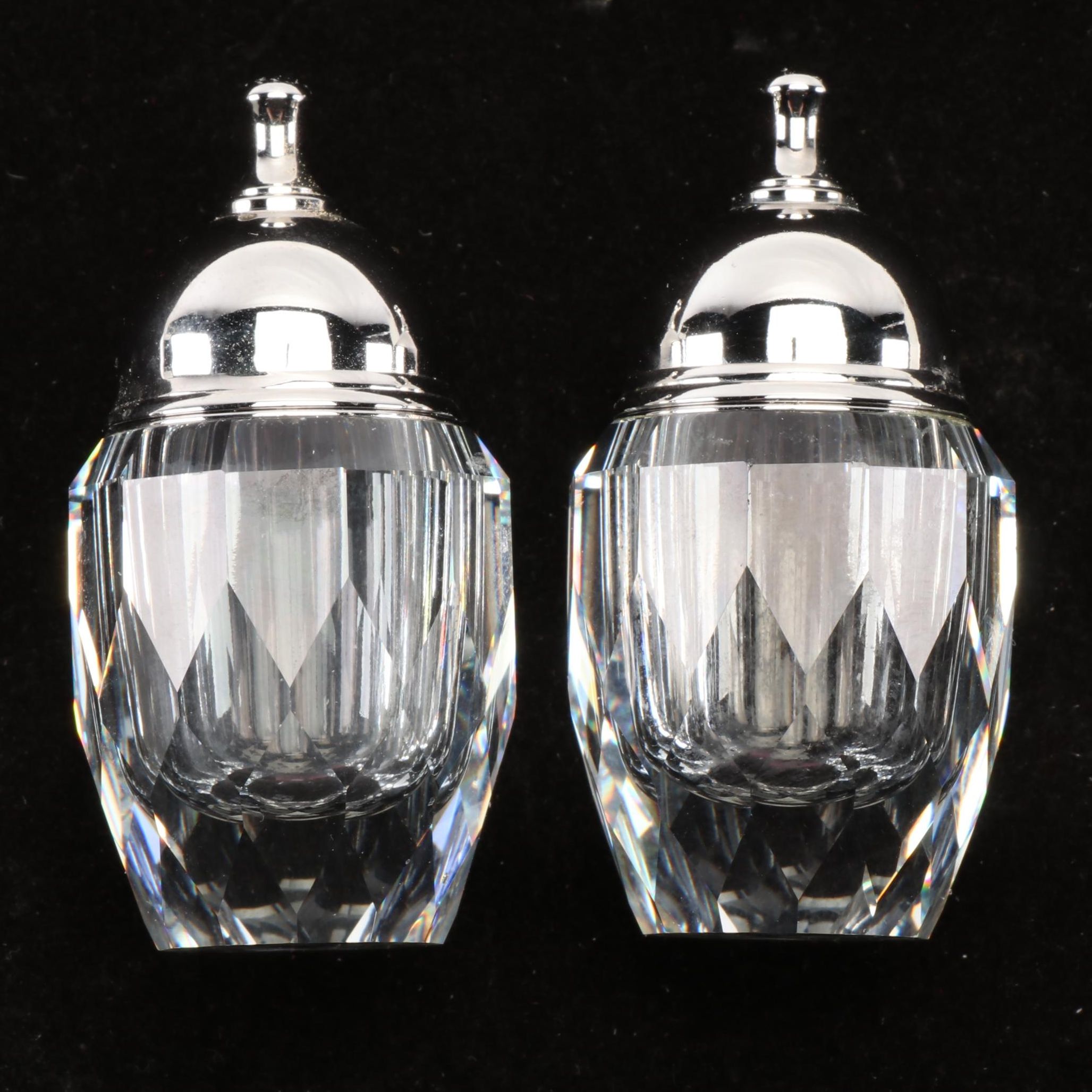 Swarovski Silver Crystal Salt and Pepper Shakers EBTH