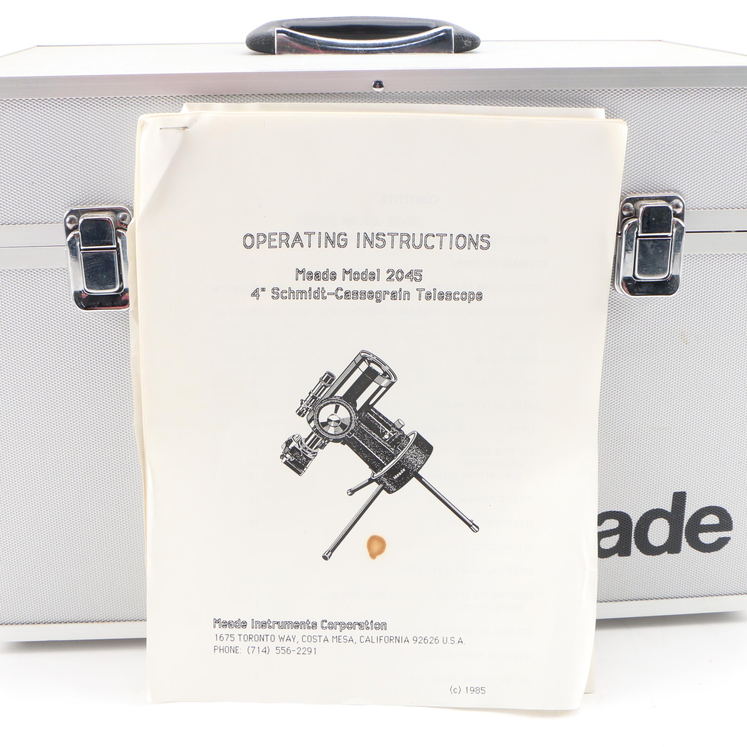 Meade Model 2045 4" SchmidtCassegrain Telescope with Case, Late 20th